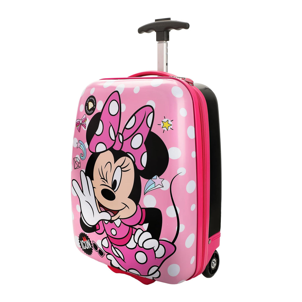 Disney Minnie Mouse Bows & Shooting Stars Black & Pink 16.5" Rolling Luggage