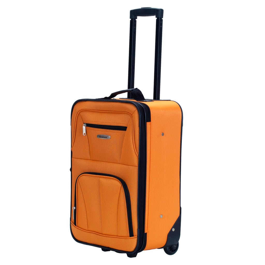 Rockland Fashion Softside Upright Luggage Set,Expandable, Orange, 2-Piece (14/19)