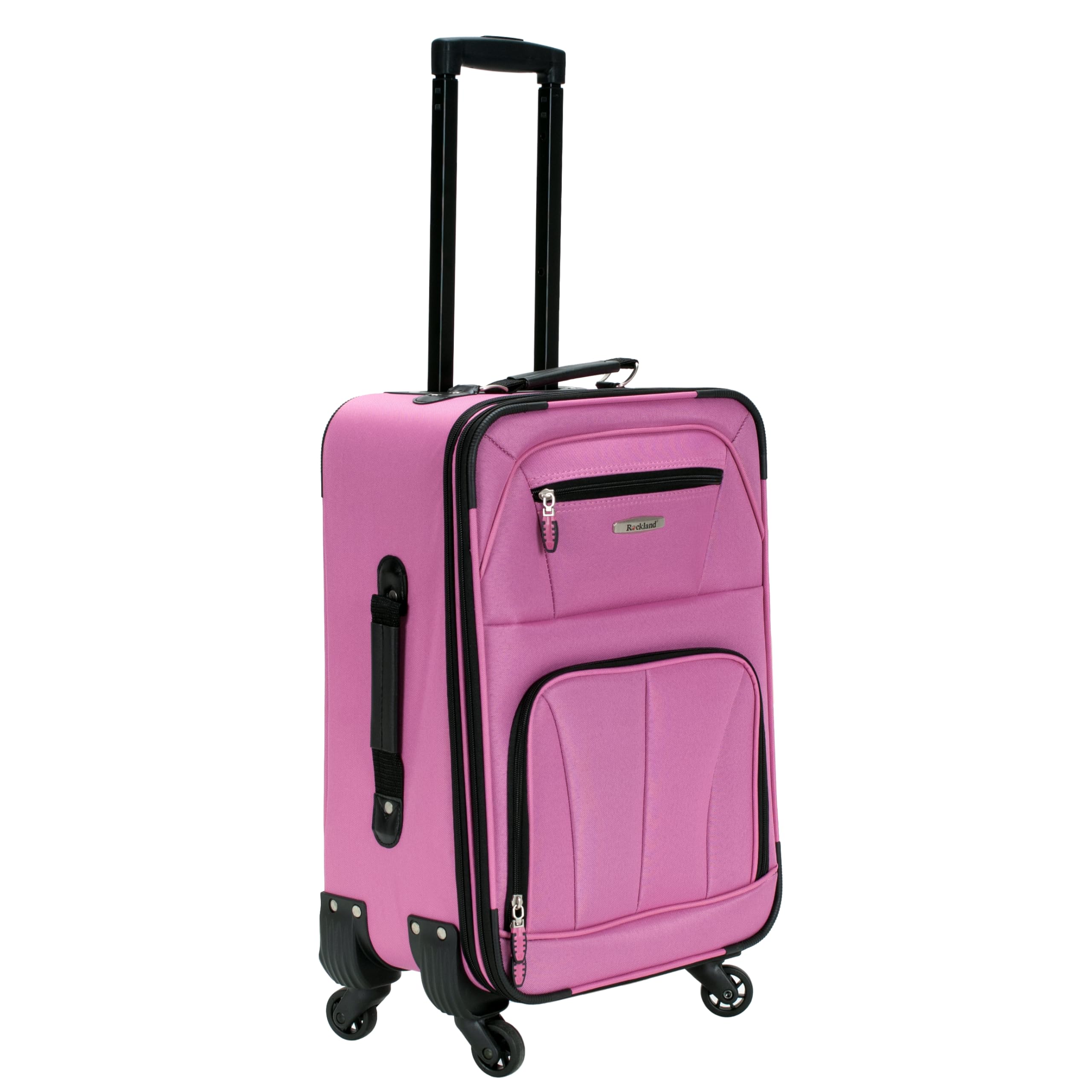 Rockland Pasadena Softside Spinner Wheel Luggage, Pink, Carry-On 20-Inch
