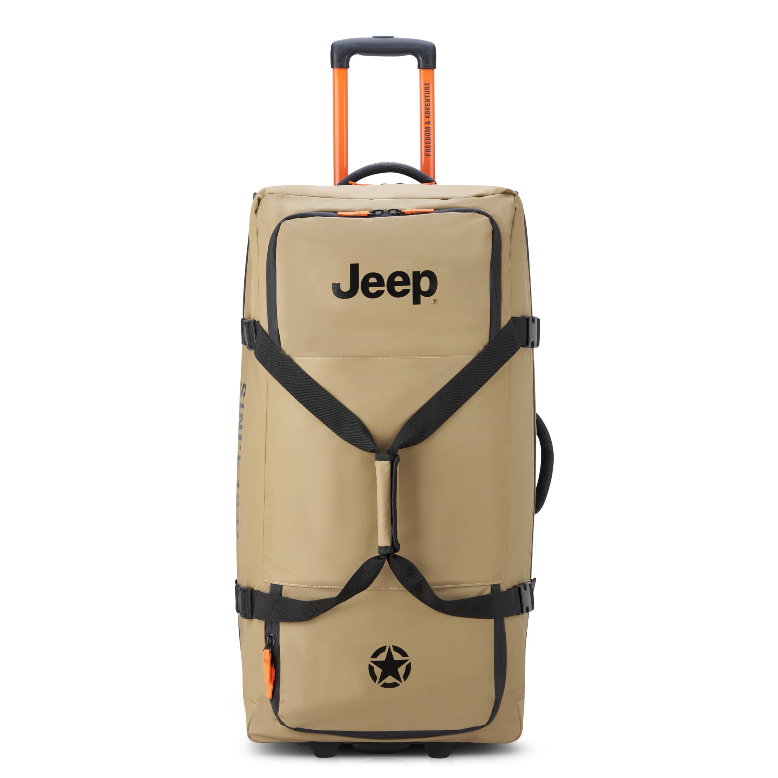 Jeep JS005A Two Wheel Rolling Travel Duffle Bag, Warm Sand, 31 Inch