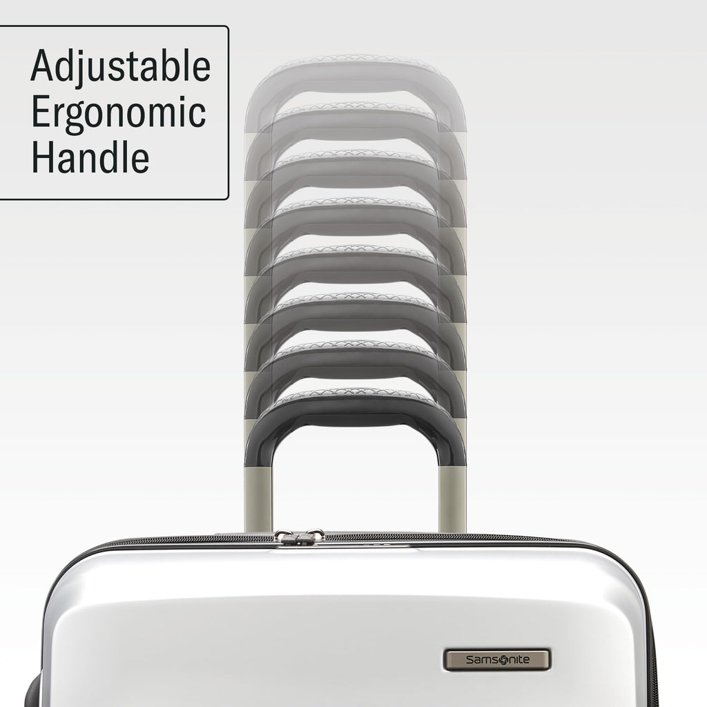 Samsonite Octiv Lightweight Hardshell 24-Inch Medium Checked Luggage - Durable Impact Resistant, 360° Aero Trac Spinner Wheels, Adjustable Telescopic Handle, Expandable, TSA Approved Lock - Silver