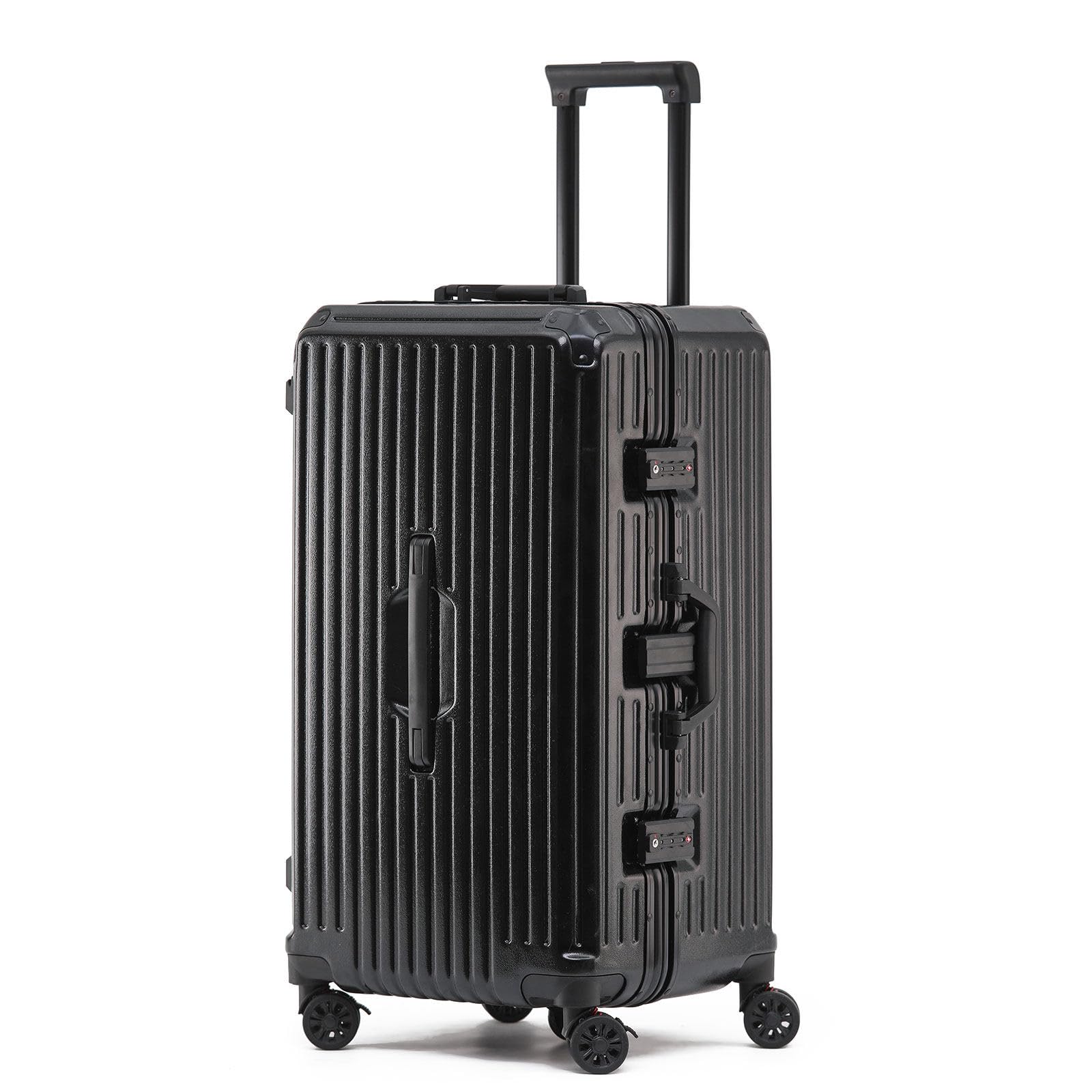 BEITH Hardside Luggage with USB, Type-C, Cup Holder, BS2298 Large Aluminum Frame Suitcase with 5 Wheels 360° Double Spinner, ABS+PC Alloy Box Shell, TSA Lock, Aluminum Lifting Rod, Durable
