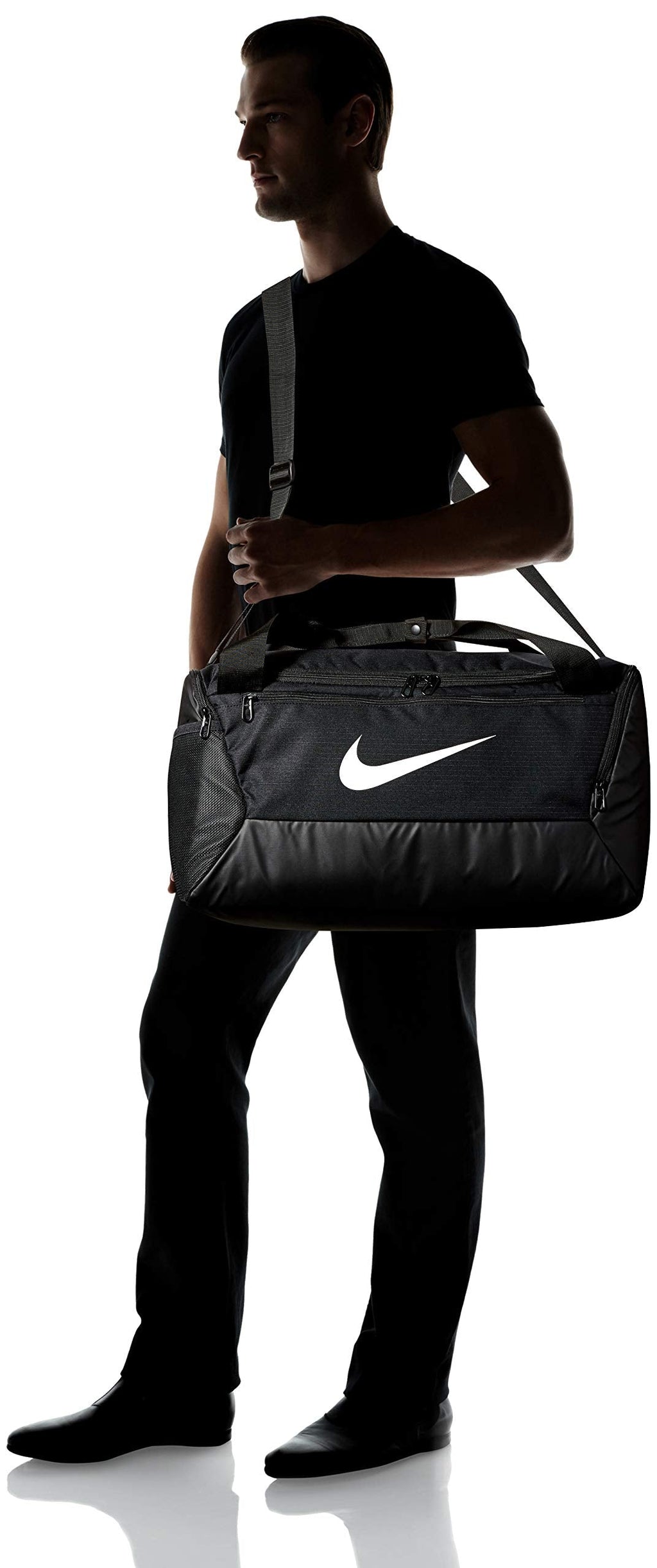 NIKE Brasilia Small Duffel - 9.0, Black/Black/White, Misc