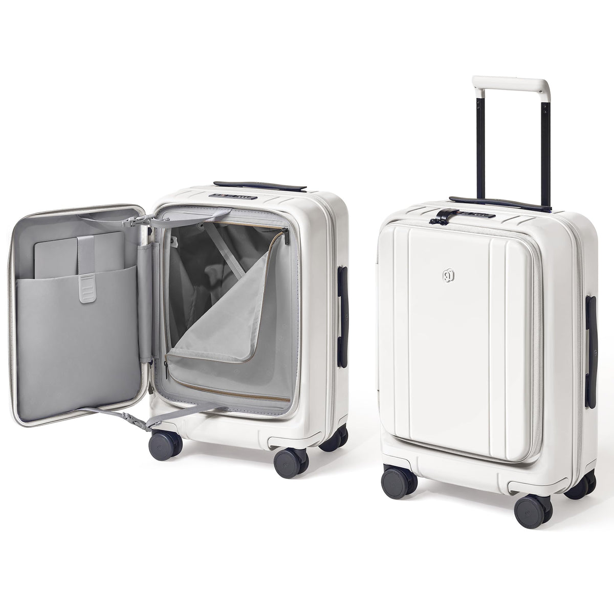 NINETYGO Carry On Luggage 22x14x9 Airline Approved, Top Opening Luggage 20 Inch Suitcase, Expandable, PC Hard Shell, Larger Capacity Carryon, TSA Lock, 360° Spinner Wheels (White)
