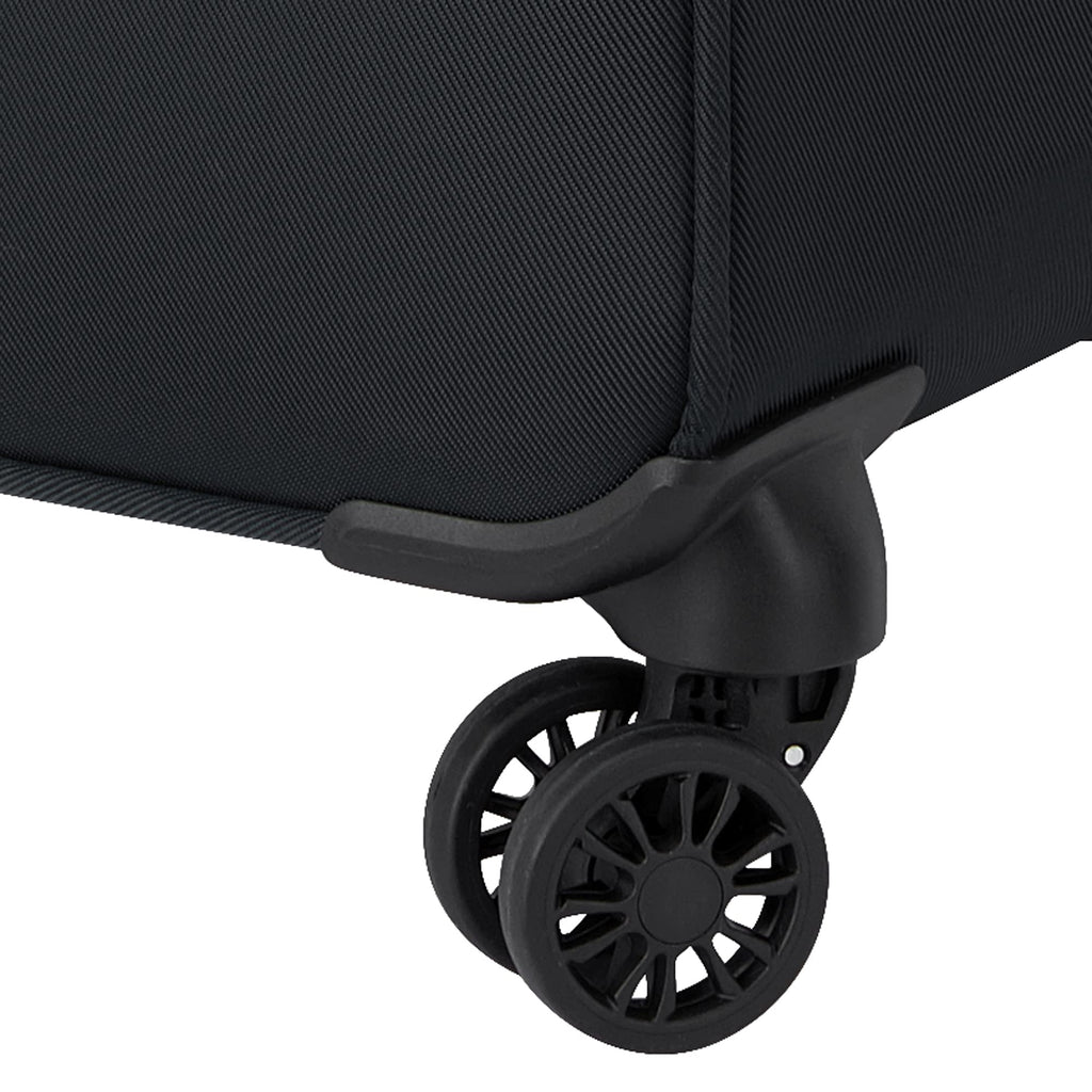 DELSEY PARIS Sky Max 2.0 Softside Expandable Luggage with Spinner Wheels, Black, Checked-Medium, 24 Inch