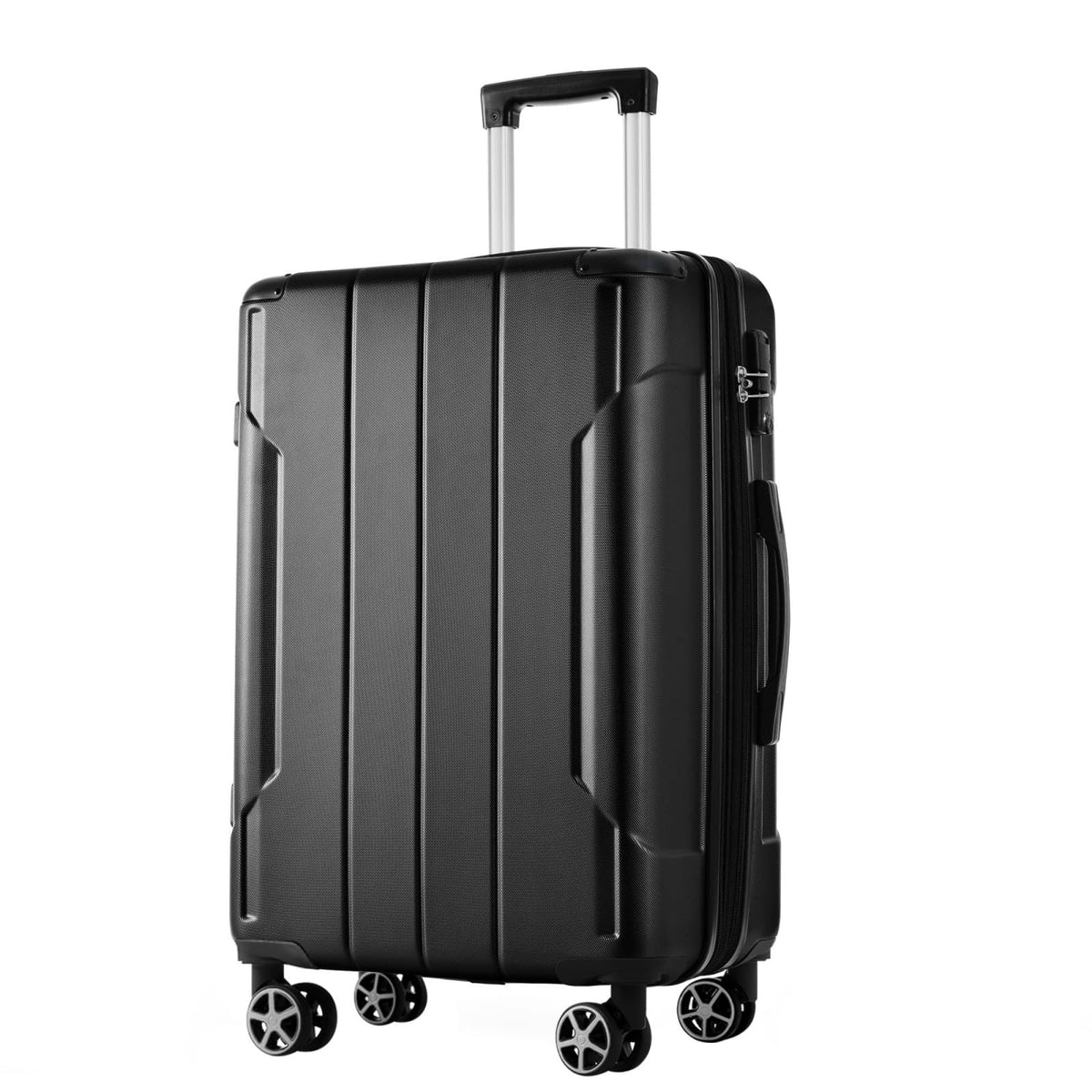 Zentrava 2 Piece Luggage Sets, 20/28 Inch ABS Hardside Spinner Wheels Suitcase Set with TSA Lock, Durable Lightweight Expandable Luggage for Men Women (Black, 2-Piece Set)