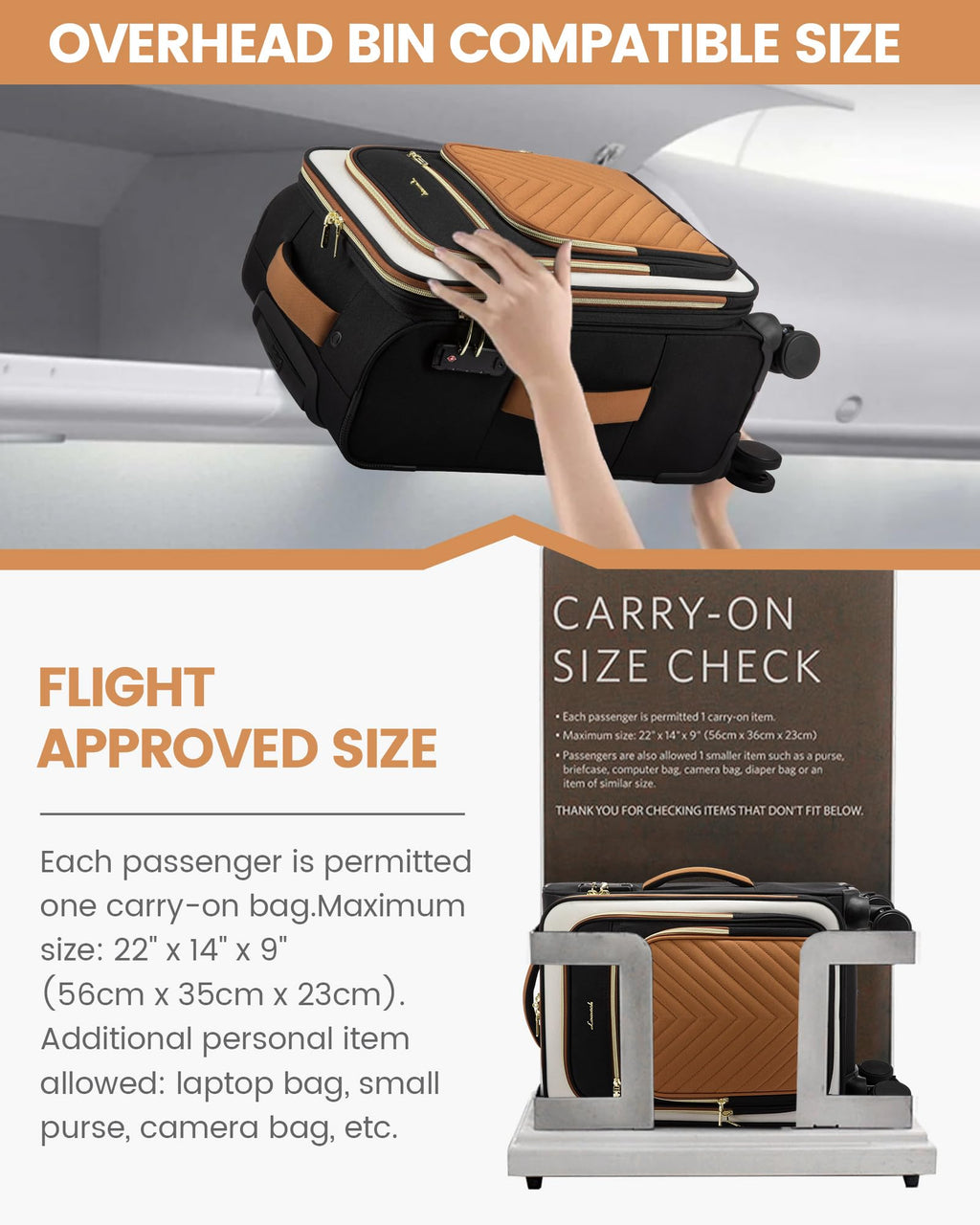 LOVEVOOK Carry On Luggage 22x14x9 Airline Approved,20 Inch Carry On Suitcases with Wheels,Softside Rolling Suitcase with TSA Lock for Women Men,Lightweight Travel luggage