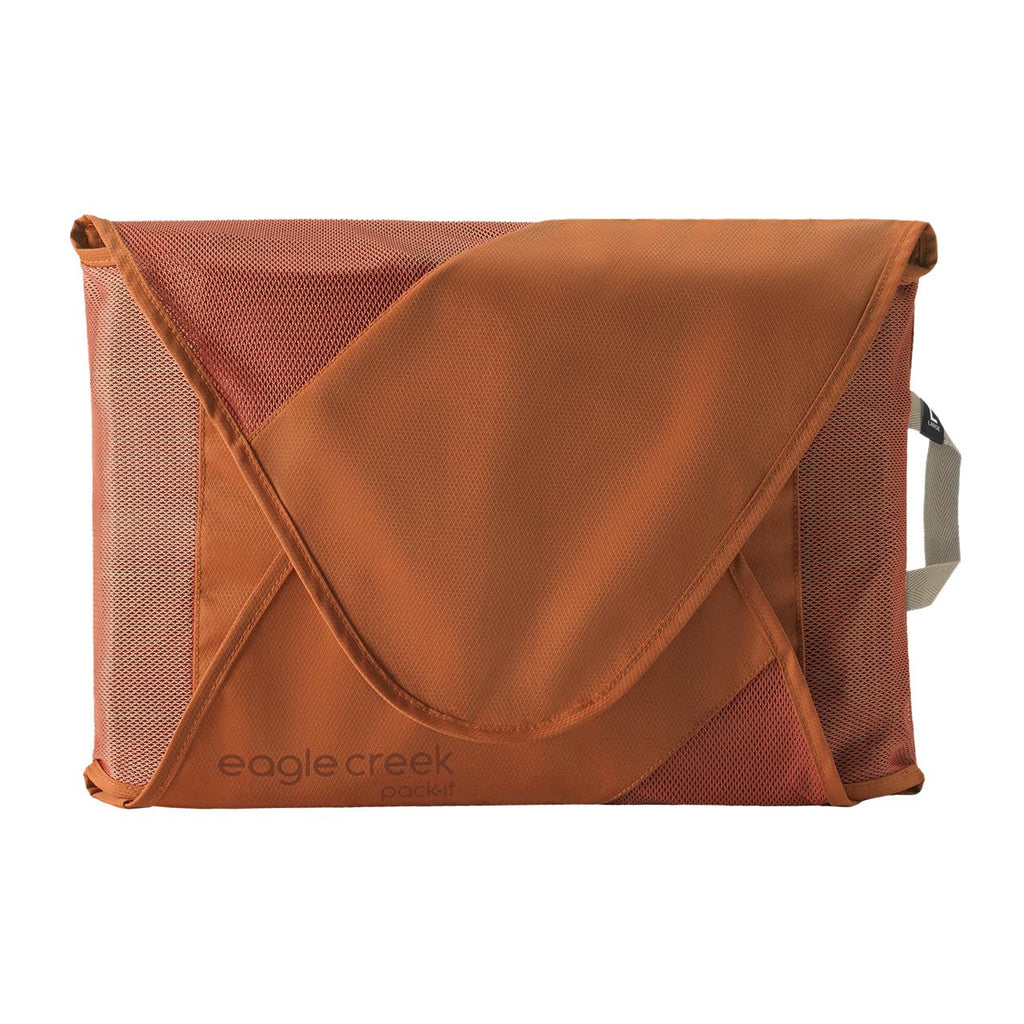 Eagle Creek Pack-It Reveal Garment Folder - Travel Garment Bag with Compression Wings to Maximize Luggage Space - Convenient Top Handle - Quick Drying Material - Mandarin - Large