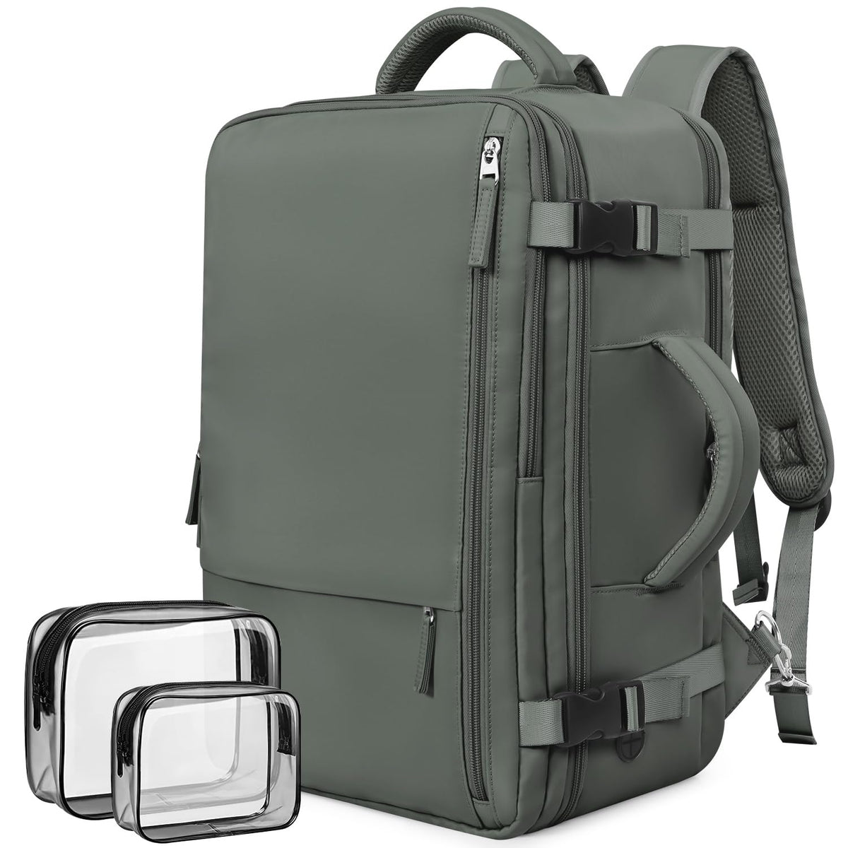 Rinlist Travel Backpack For Women Men Flight Approved, Carry-on Backpack Bag Luggage, Personal Item Backpack Bag, Laptop Backpack Casual Daypack, Travel Essentials Must Haves, Olive-green