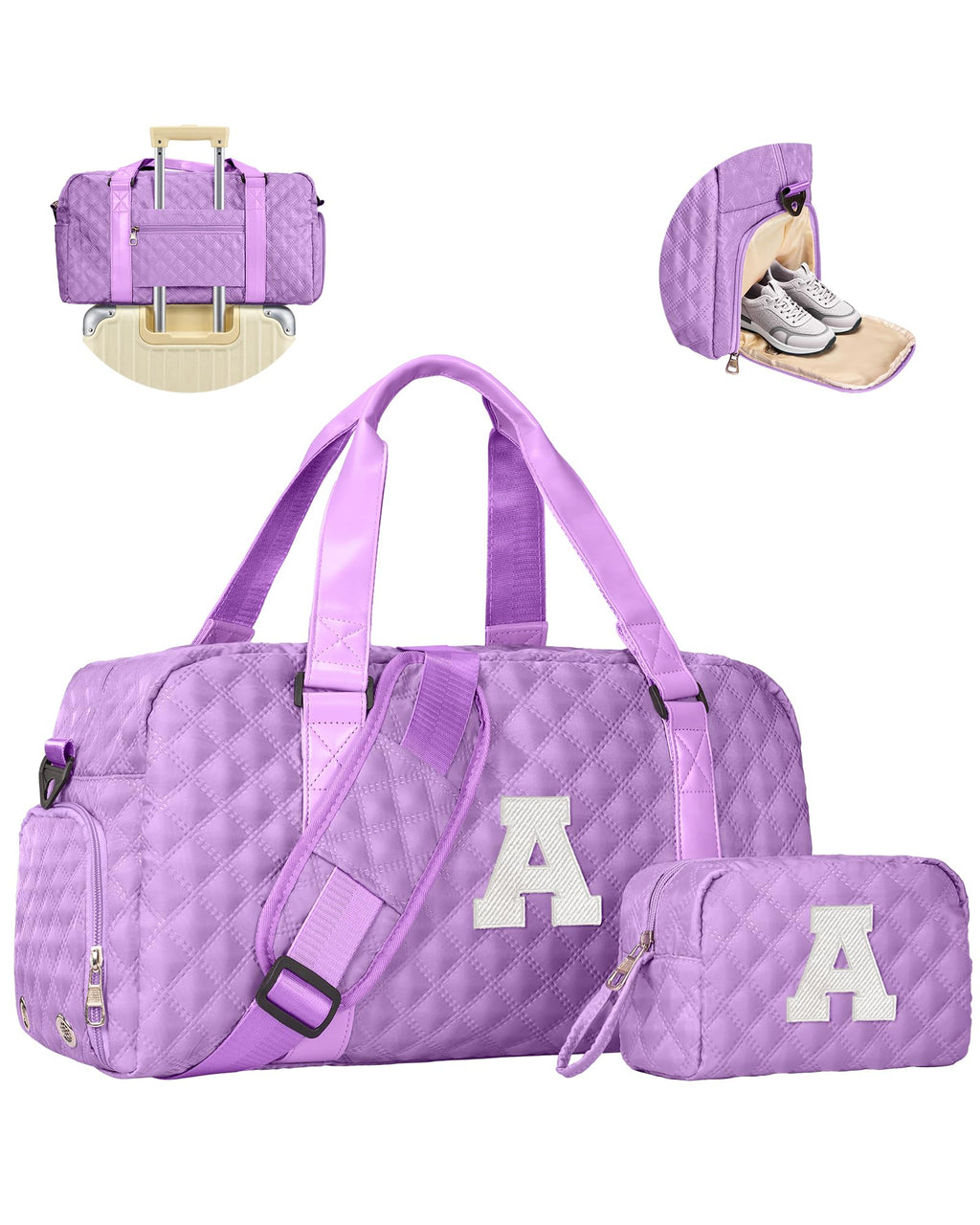 Elilier Easter Basket Stuffers, Dance Cheer Duffle Bag Women Girls Gift: Personalized Weekender bag, Cute Gym Sports Bag with Shoe Compartment, Gymnastics Bags, Birthday Gifts for Women Teenage Kids