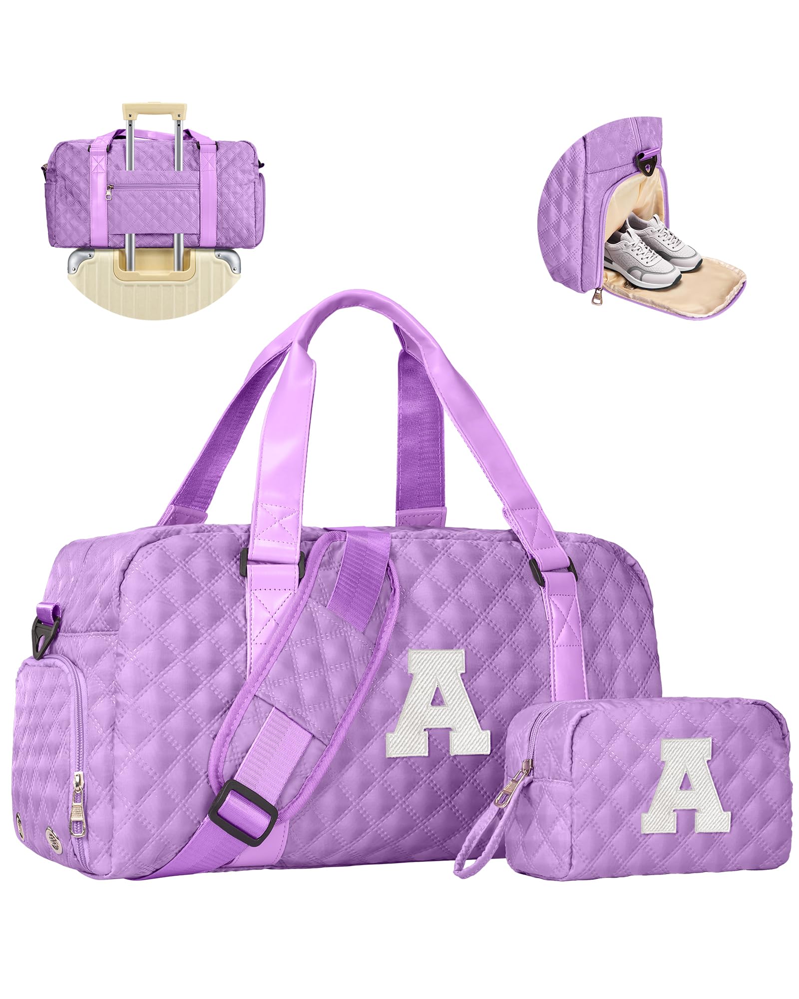 Elilier Easter Basket Stuffers, Dance Cheer Duffle Bag Women Girls Gift: Personalized Weekender bag, Cute Gym Sports Bag with Shoe Compartment, Gymnastics Bags, Birthday Gifts for Women Teenage Kids