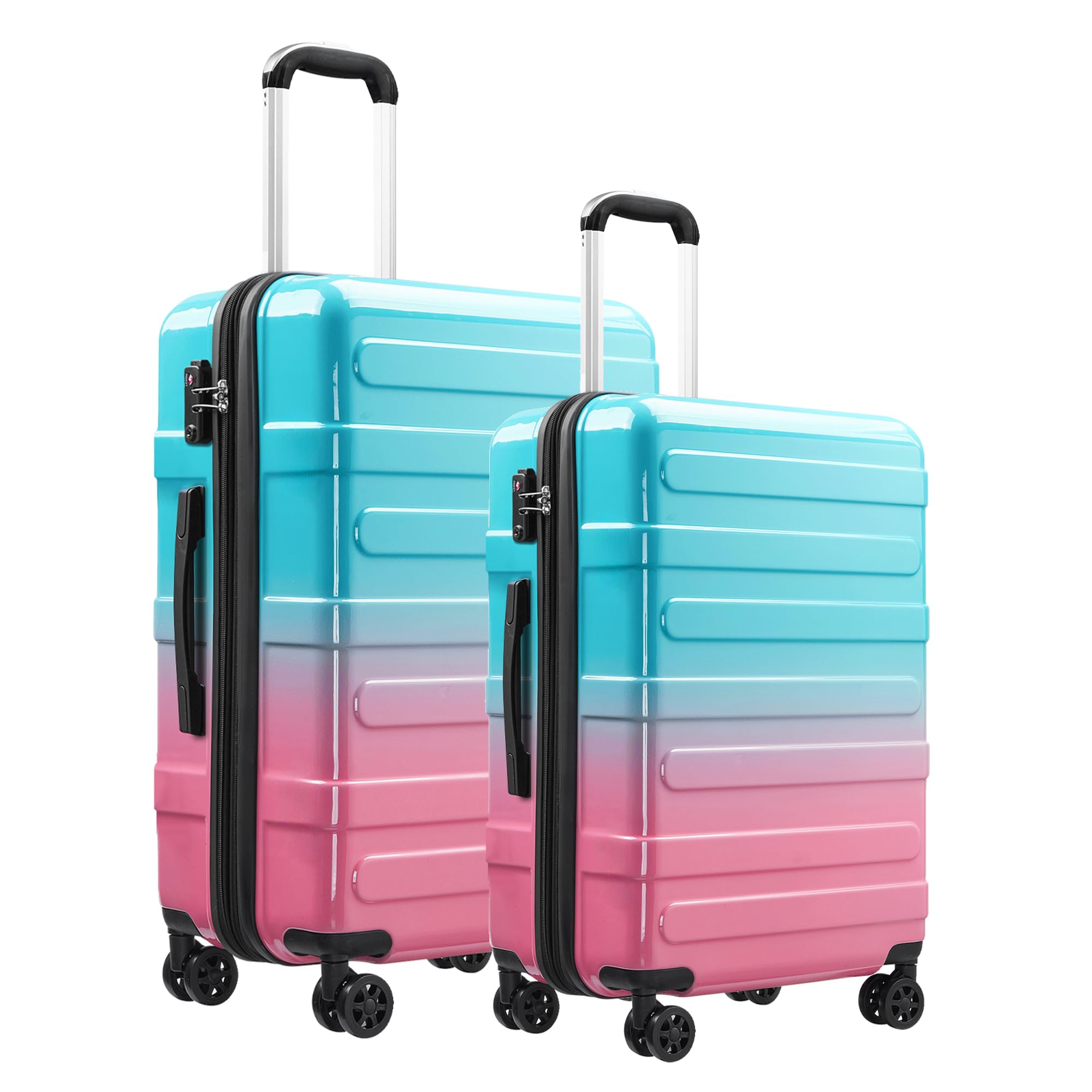 TTOVALIGERIA Luggage Sets 2 Piece, Hard Shell Expandable Carry on Suitcase with Spinner Wheels and TSA Lock, Lightweight Travel Luggage Set