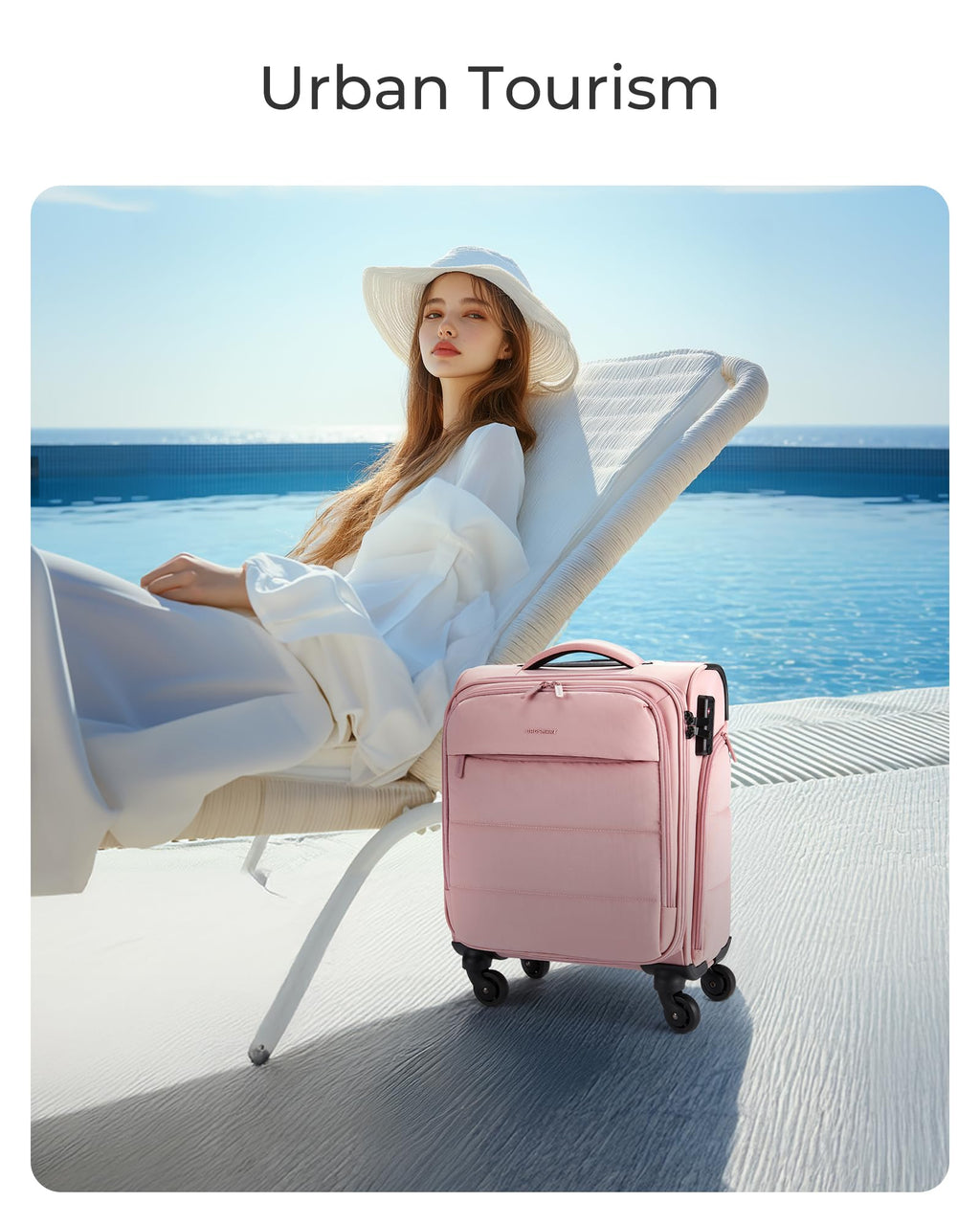 BAGSMART Underseat Carry on Luggage with Wheels, Soft Small Travel Luggage with PVC Wet/Dry Pockets, Lightweight Soft Personal Item Suitcase for Short Trip, Black