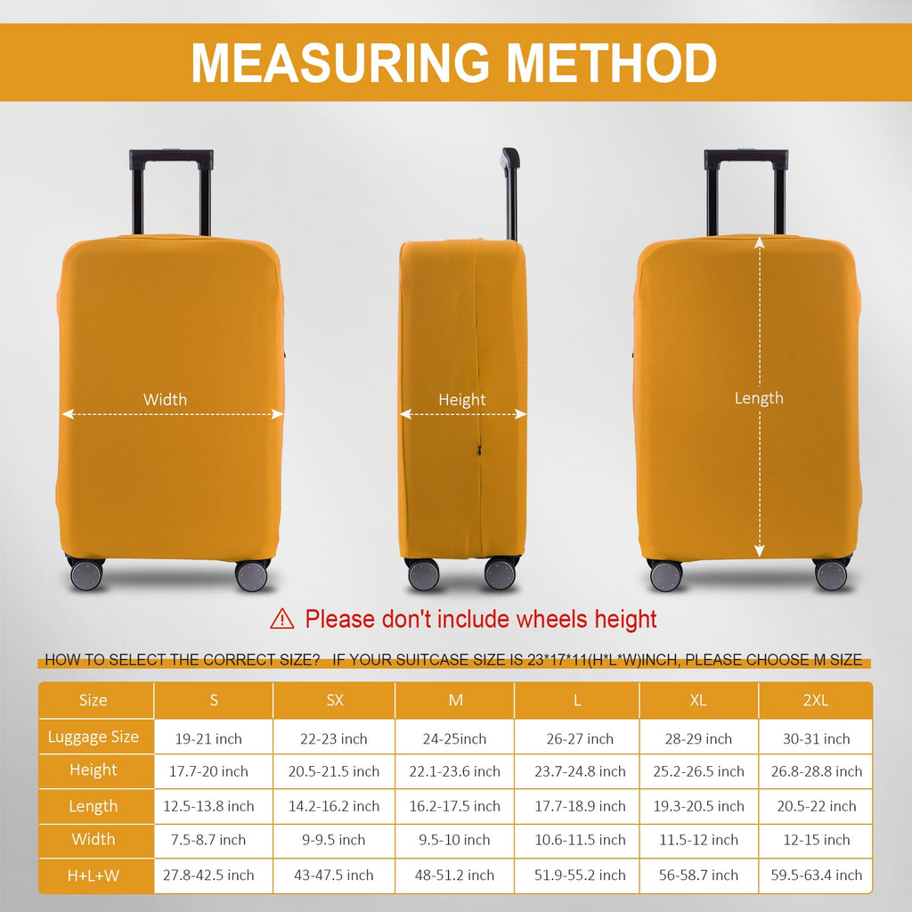 RainVillage Travel Luggage Cover - Scratch-Resistant Fit 19-31 Inch Suitcase Protector (Yellow, M(24-25 inch))