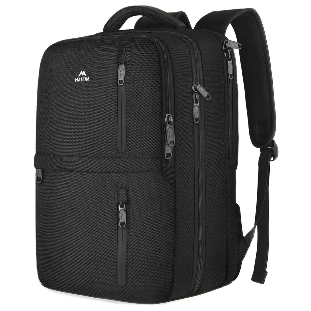 MATEIN Carry on Backpack, 40L Flight Approved Large Travel Laptop Backpack, 17 Inch Water Resistant Luggage Computer Daypack College Weekender Overnight Bag for Men & Women, Black