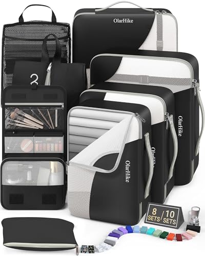 8 Set Packing Cubes for Travel, Gifts for Women Mom,Anti-Tearing Suitcase Organizer,OlarHike Vacation Essentials & Accessories for Cruise Ship