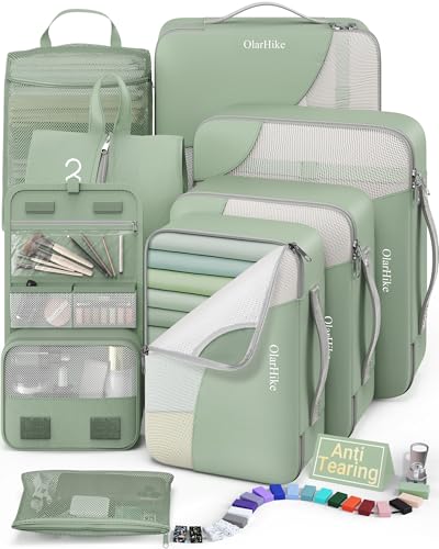 8 Set Packing Cubes for Travel, Gifts for Women Mom,Anti-Tearing Suitcase Organizer,OlarHike Vacation Essentials & Accessories for Cruise Ship