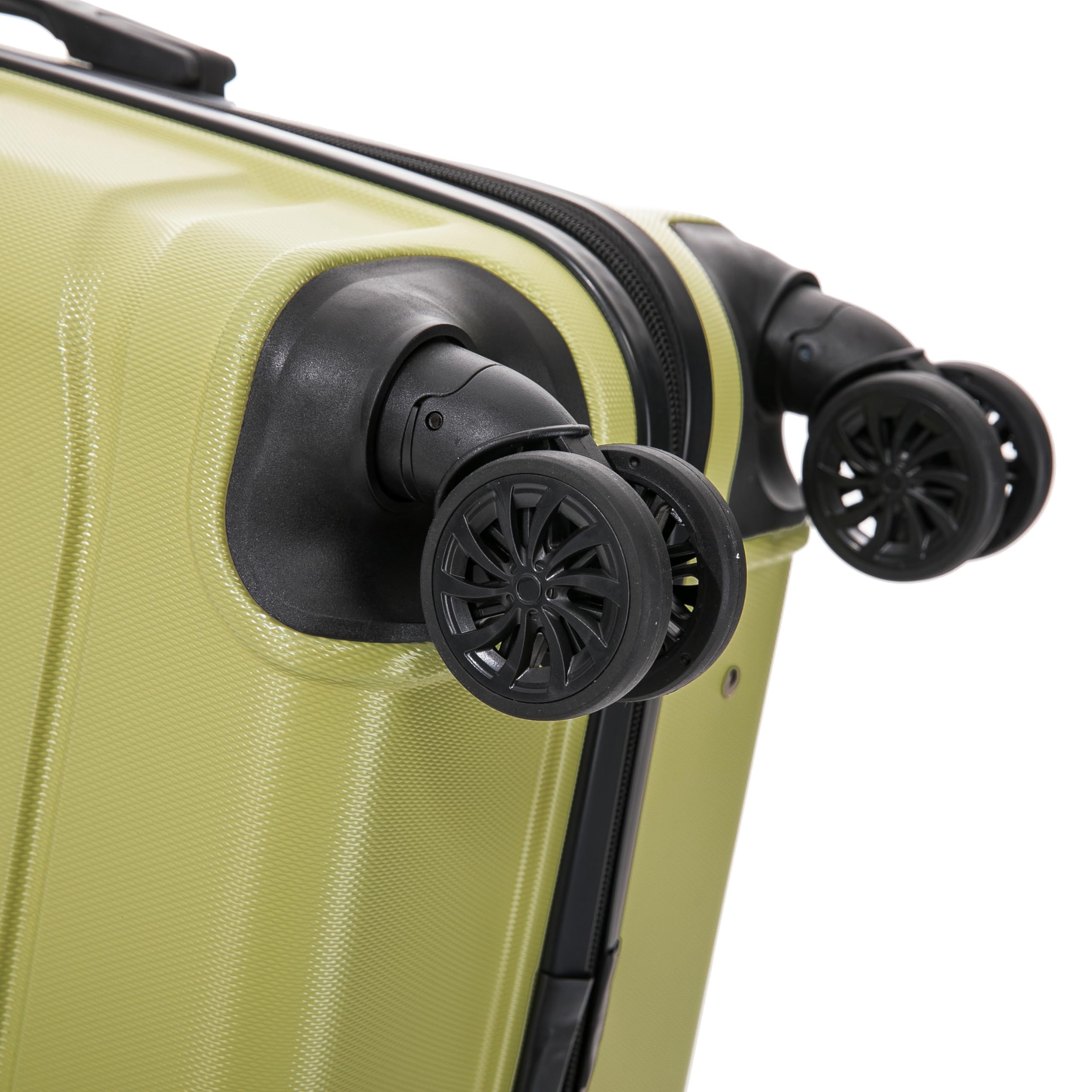 DUKAP SENSE Hardside Luggage with Spinner Wheels | 20 in Durable Lightweight Carry on Suitcase for Travel | Zipper Clouser Suit Case with Gel Handles and Trolley | Green