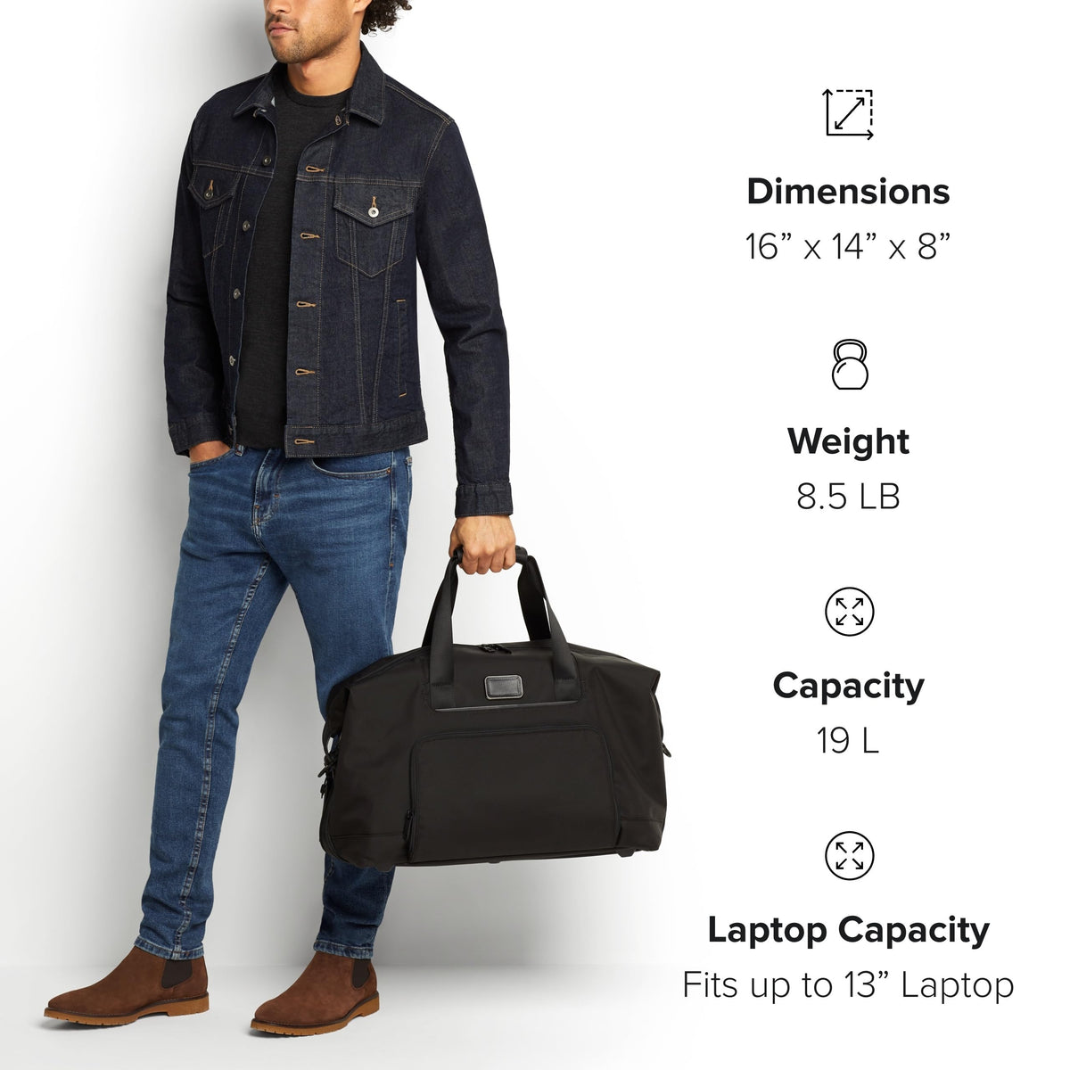 TUMI - Alpha Small Compact 4 Wheeled Brief - Men's Travel Underseat Carry On Bag - Fits up to 13" Laptop - 16.0" X 14.0" X 8.0" - Black