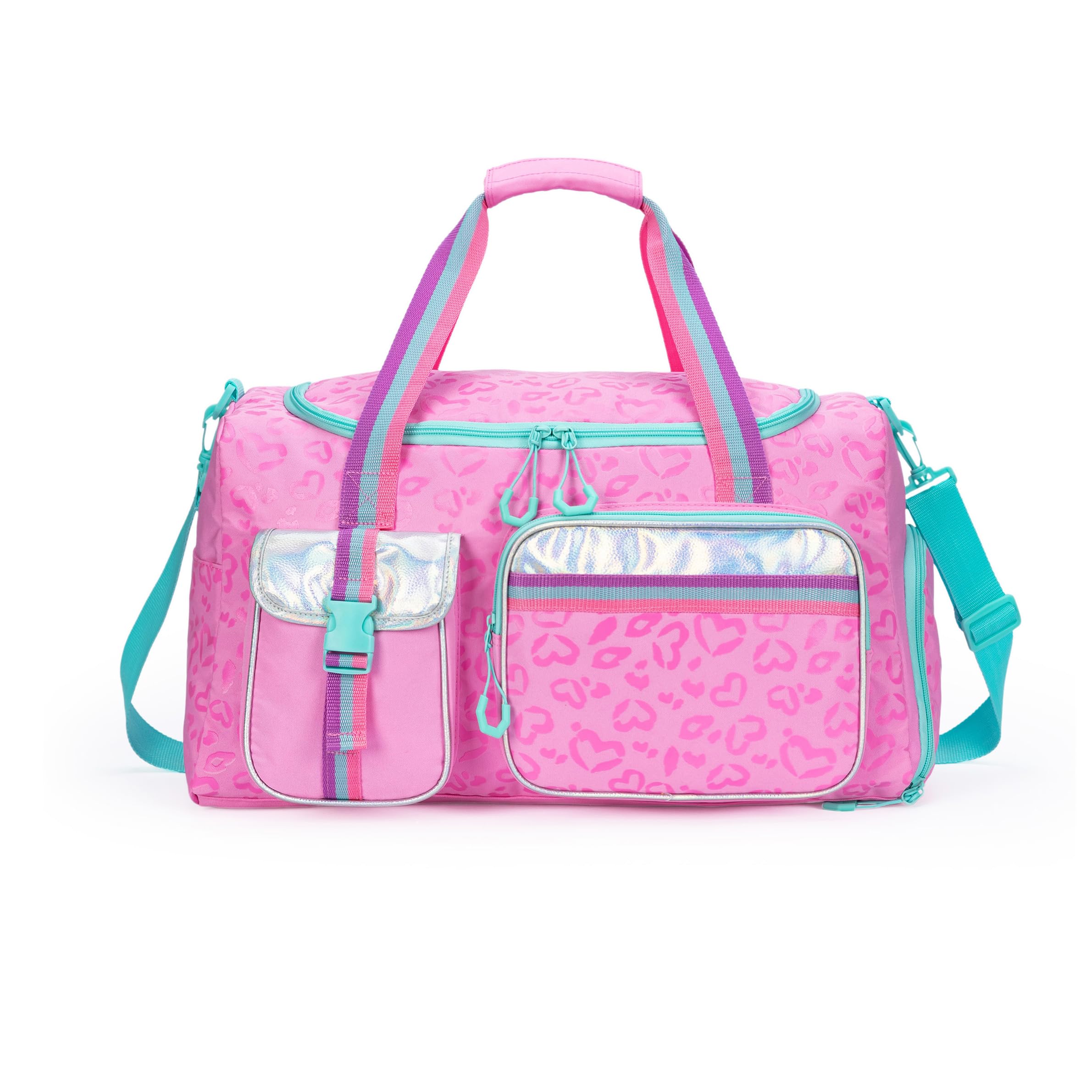 Kids Duffle Bag Girls Women Travel Bag Gifts Overnight Bags for Girls Women Tote Sleepover Gym Dance Bags for Kids with Shoes Compartment