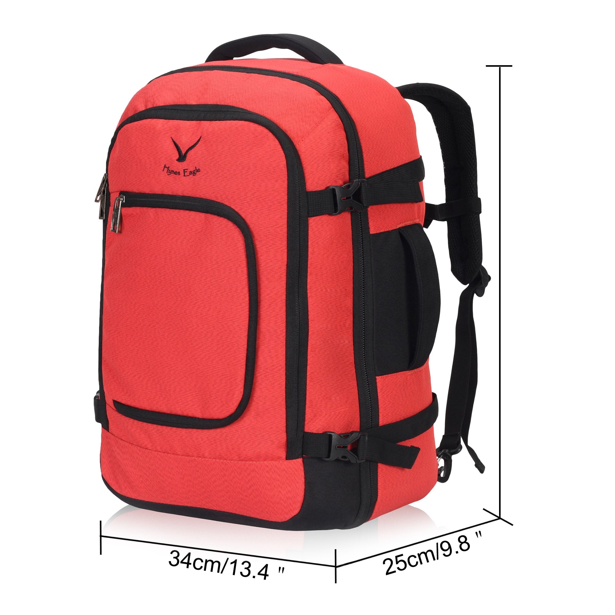 Hynes Eagle Travel Backpack 40L Flight Approved Carry on Backpack, Scarlet 2017