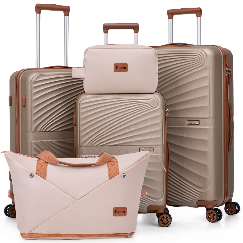 Eeeza Luggage Sets 5 Piece, Suitcases with Wheels, ABS Hard Case Luggage with TSA Lock Spinner Wheels, Carry On Luggage Set (20/24/28 inch)