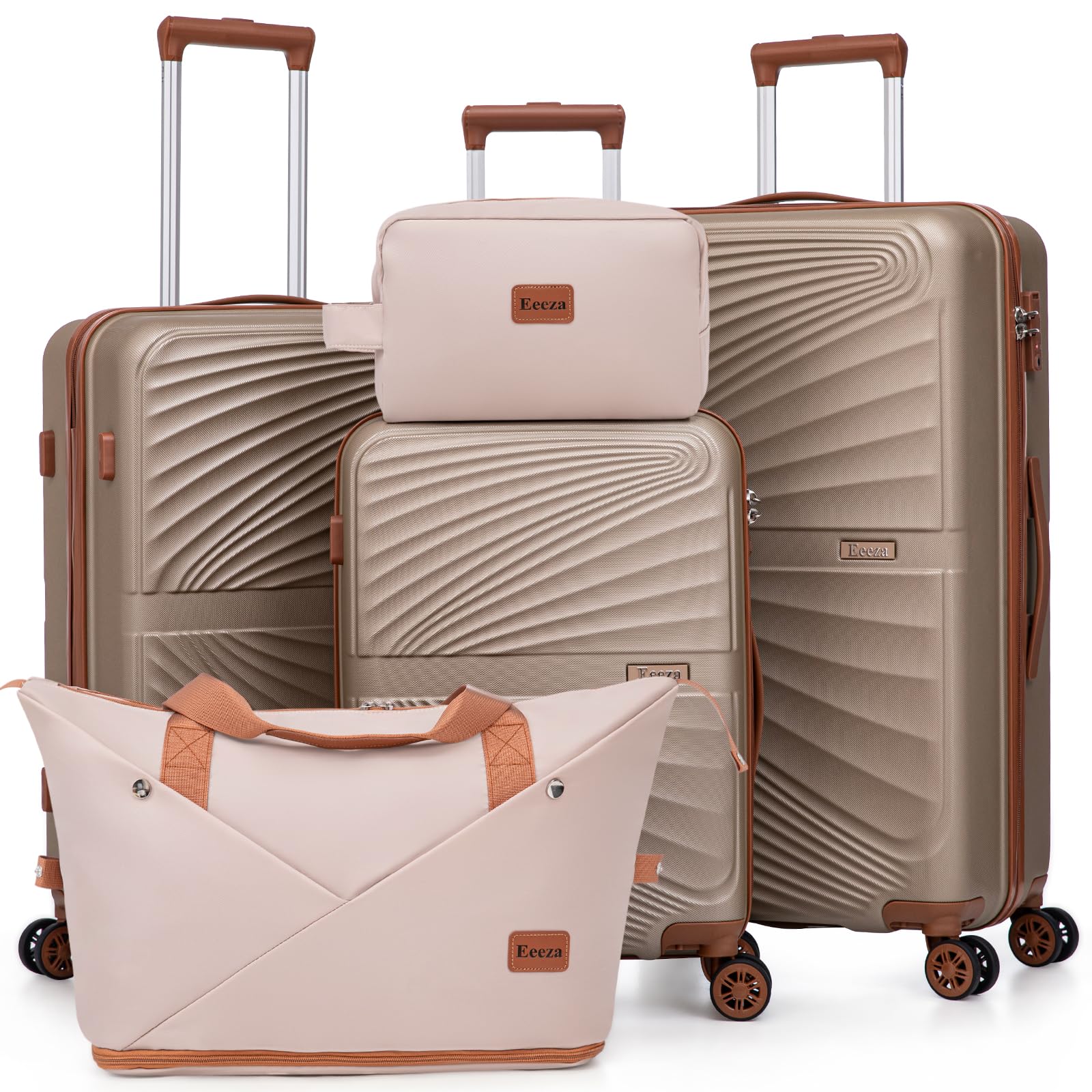 Eeeza Luggage Sets 5 Piece, Suitcases with Wheels, ABS Hard Case Luggage with TSA Lock Spinner Wheels, Carry On Luggage Set (20/24/28 inch)