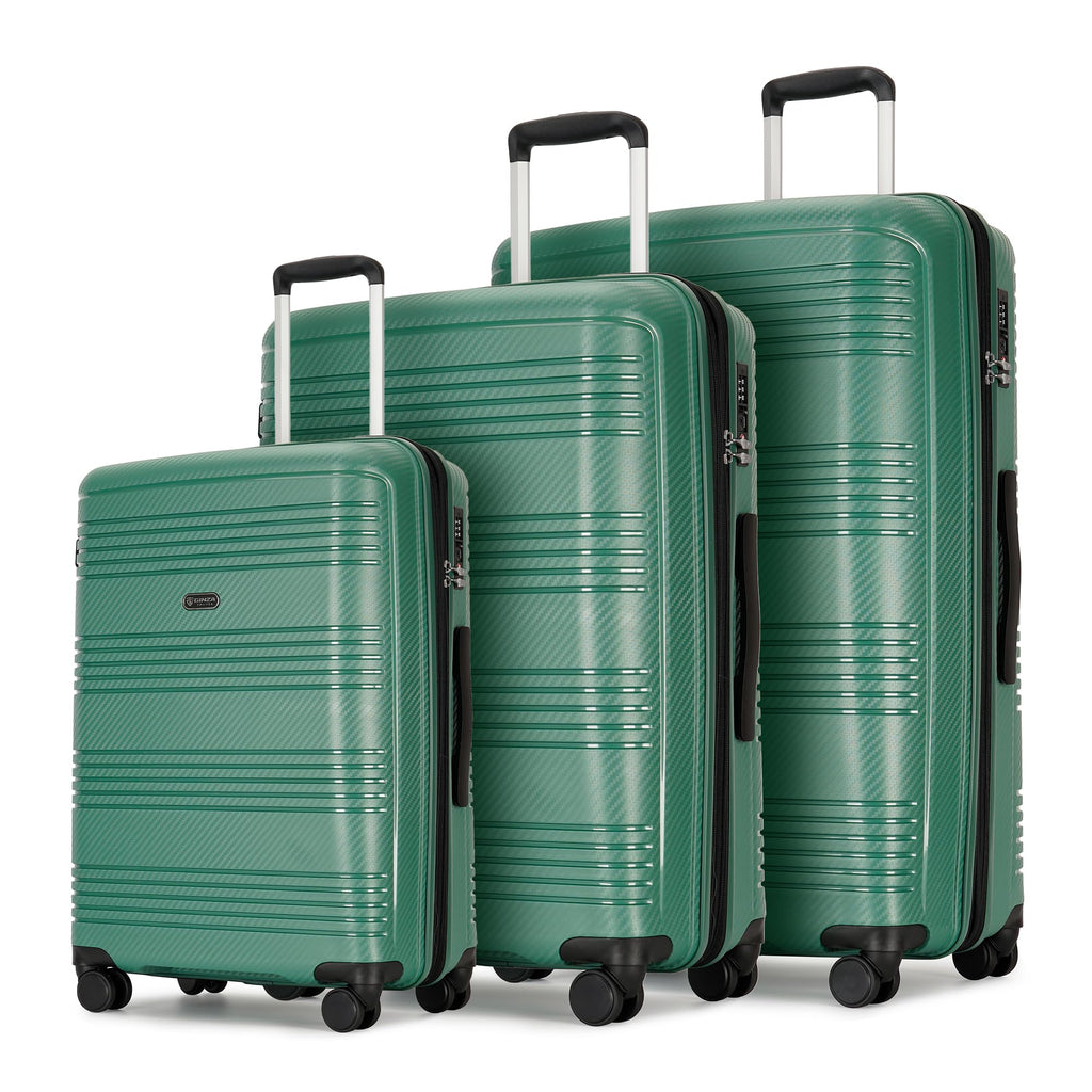GinzaTravel 4 Piece Hardshell Expandable Luggage Sets with Spinner Wheels TSA Lock,Large Suitcases with Wheels, 20inch 25inch 29inch, Green