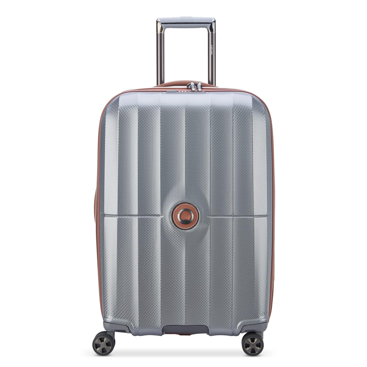 DELSEY PARIS St. Tropez Hardside Expandable Luggage with Spinner Wheels, Graphite, Checked-Medium 24 Inch