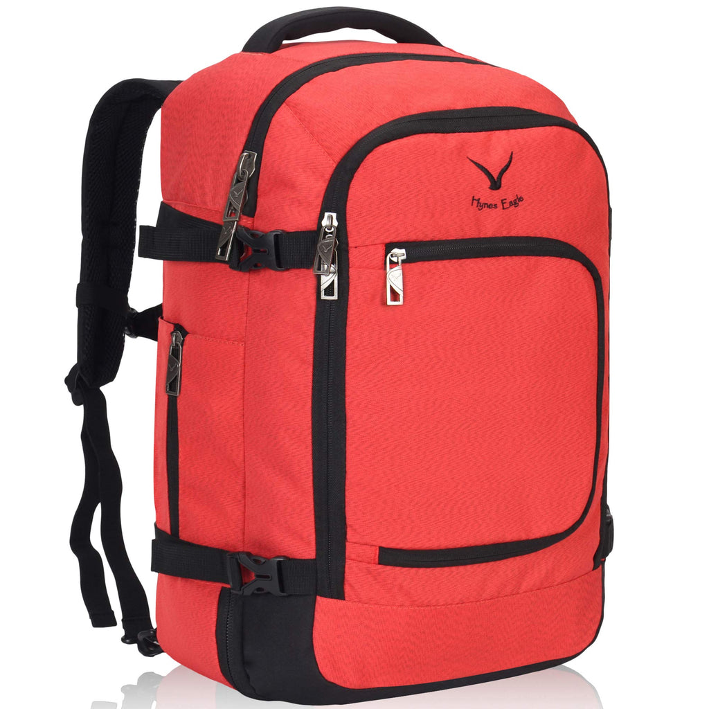 Hynes Eagle Travel Backpack 40L Flight Approved Carry on Backpack, Scarlet 2017