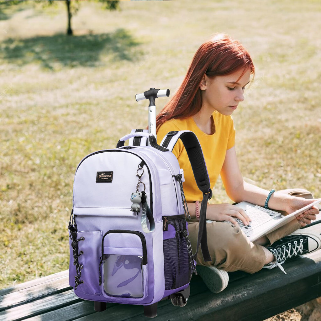 Kids Backpack with Wheels Kids Rolling Backpack Suitcase Carry on Luggage Backpacsk with Wheels for Teens Boys Girls Rolling Backpacks for Elementary Middle High School Students