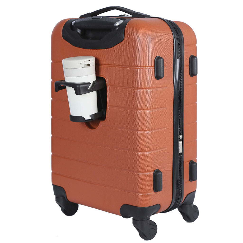 Wrangler Smart Spinner Hardside Luggage, 22-Inch Carry-On, Burnt Orange