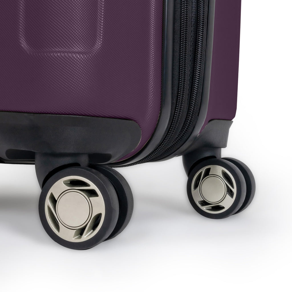 Kenneth Cole REACTION Renegade Luggage Expandable 8-Wheel Spinner Lightweight Hardside Suitcase, Midnight Plum, 24-Inch Checked