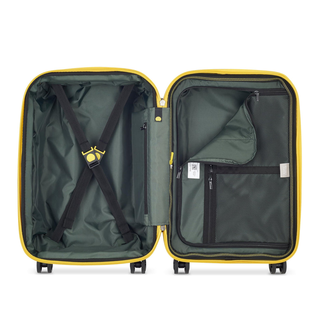 DELSEY PARIS Rempart Hardside Expandable Luggage with Spinner Wheels, Army Green, Carry-On 19 Inch