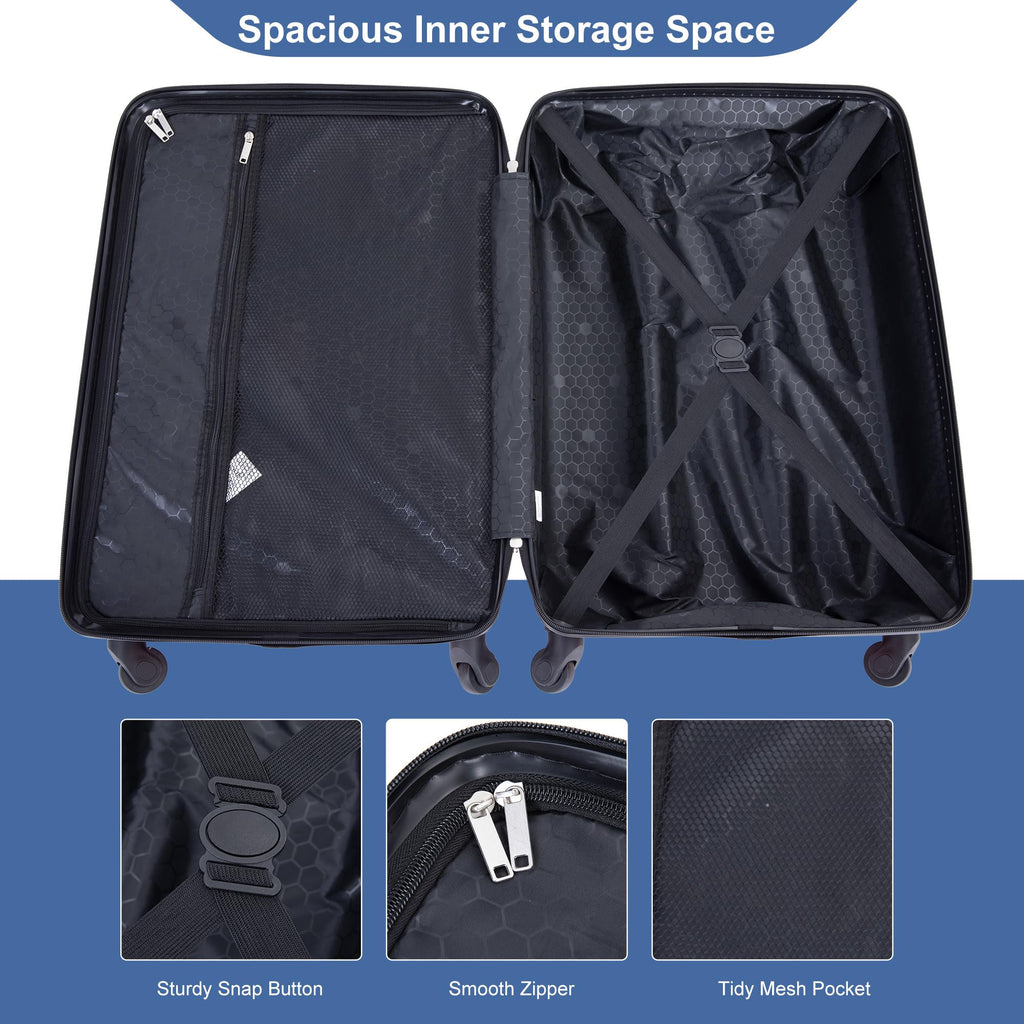 Travelhouse 4 Piece Luggage Sets, Hardshell ABS Suitcase Set with Wheels,Tsa Lock,Lightweight Hardside Travel Suitcases 16“20”24“28”