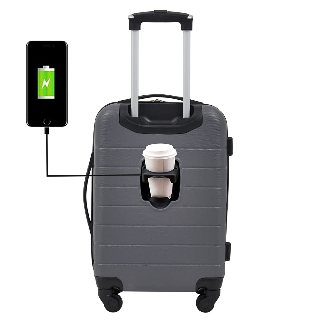 Wrangler Smart Spinner Hardside Luggage, 22-Inch Carry-On, Quiet Shade