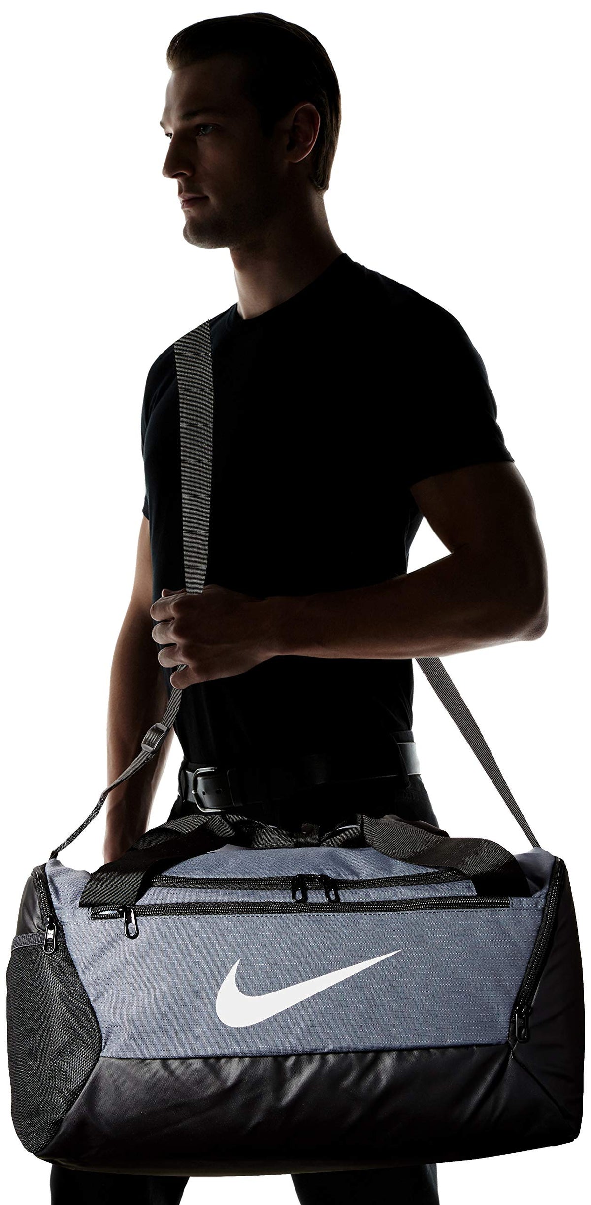 NIKE Brasilia Small Duffel - 9.0, Flint Grey/Black/White, Misc