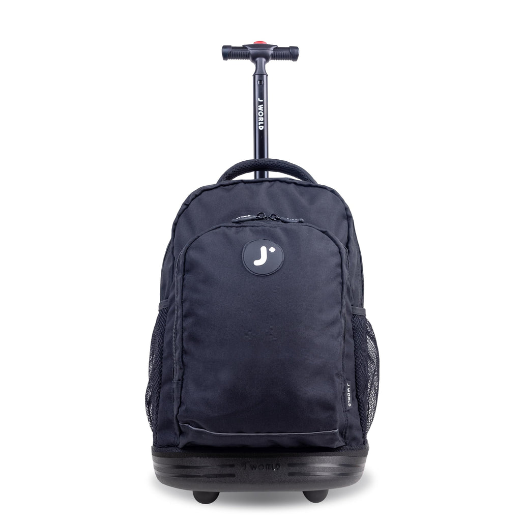 J World Sunny Rolling Backpack for Kids. Roller Bag With Wheels, Black
