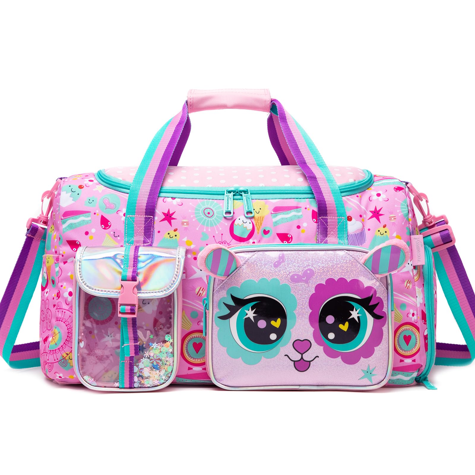 Kids Duffle Bag Girls Travel Bag for Kids Overnight Bag for Girls Dance Bag for Girl Weekender Bag Gym Bag with Shoe Compartment