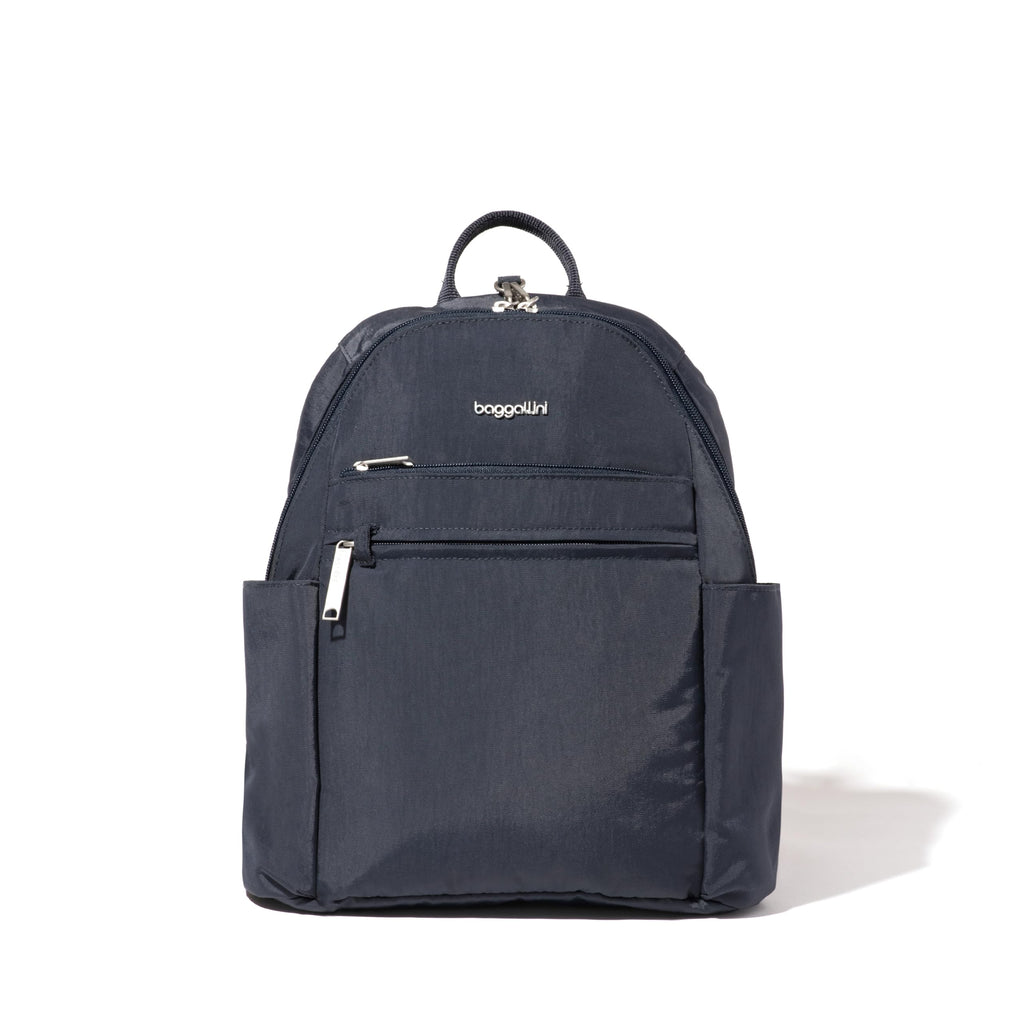 Baggallini Securtex® Anti-theft Vacation Travel Backpack 10x13 Slash-Resistant Nylon Daypack w/RFID, French Navy