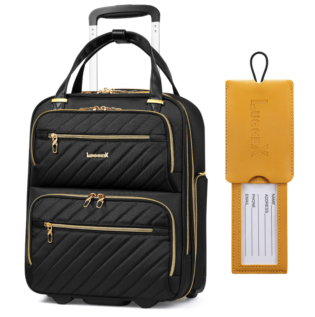 LUGGEX Underseat Carry On Luggage & Luggage Tag for Suitcases
