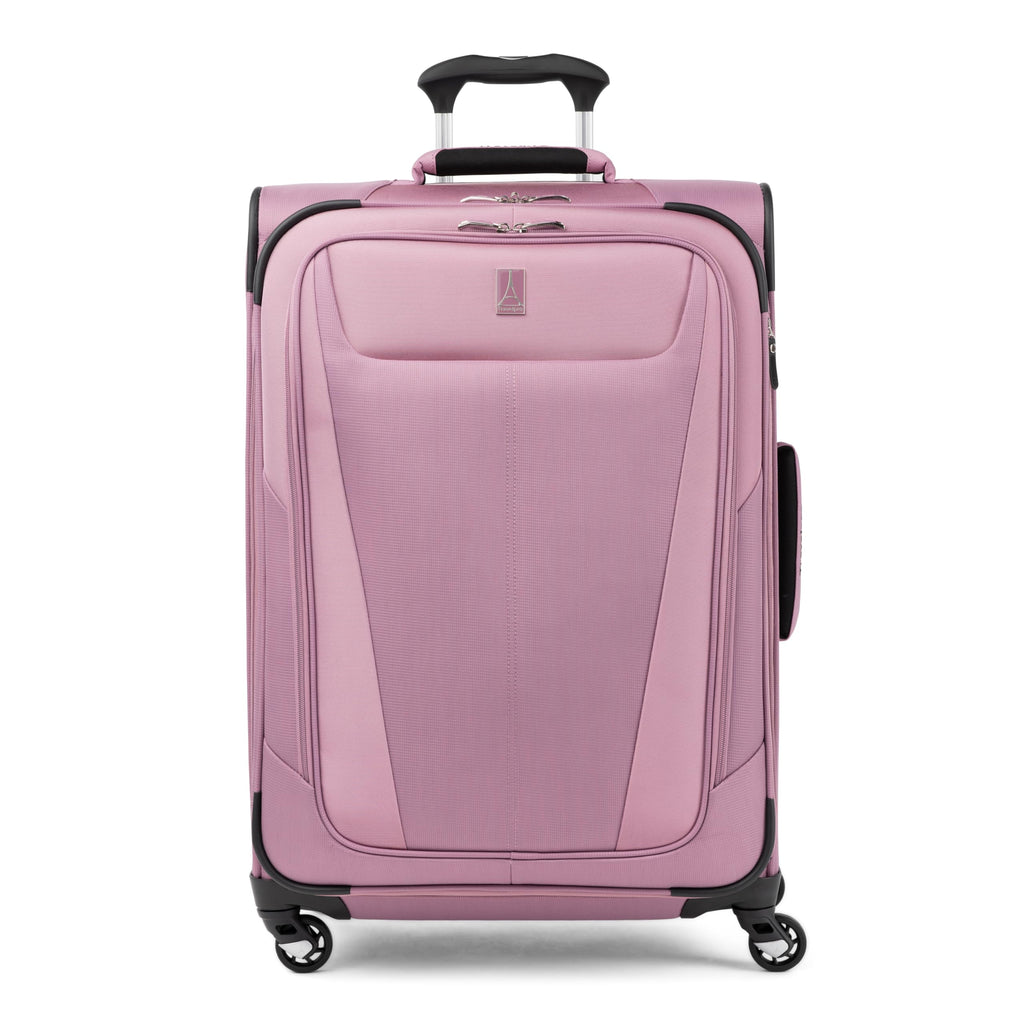 Travelpro Maxlite 5 Softside Expandable Luggage with 4 Spinner Wheels, Lightweight Suitcase, Men and Women, Orchid Pink Purple, Checked-Medium 25-Inch