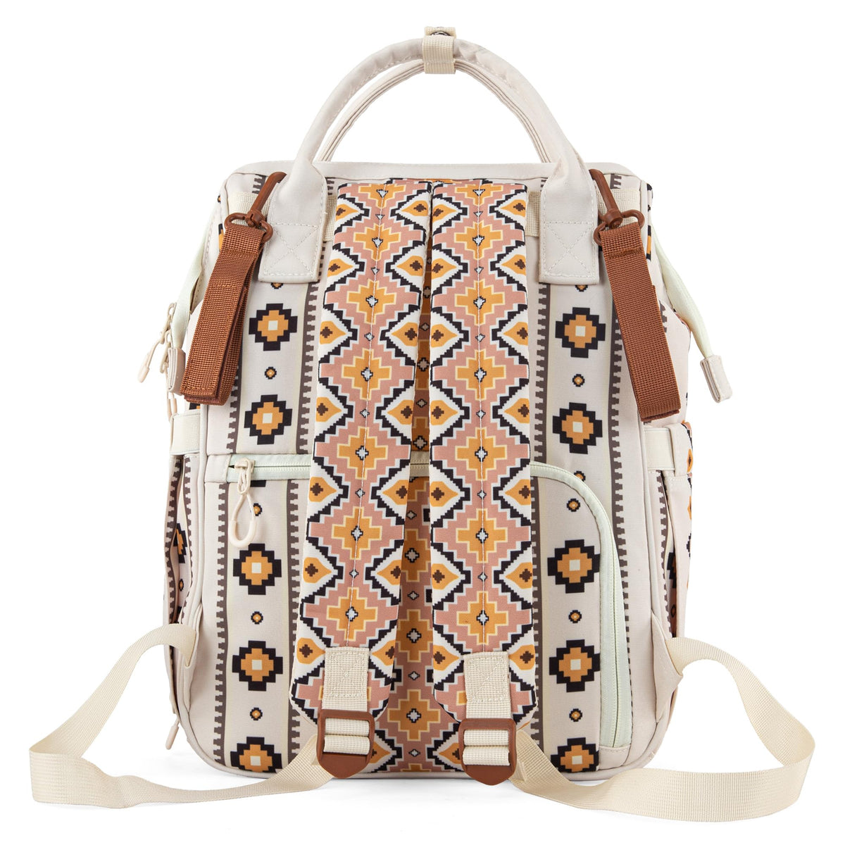 Montana West Wrangler Diaper Bag Backpack Aztec Travel Backpack Purses Western Multi-Function Baby Bags for Mom with Waterproof Insulated Pockets