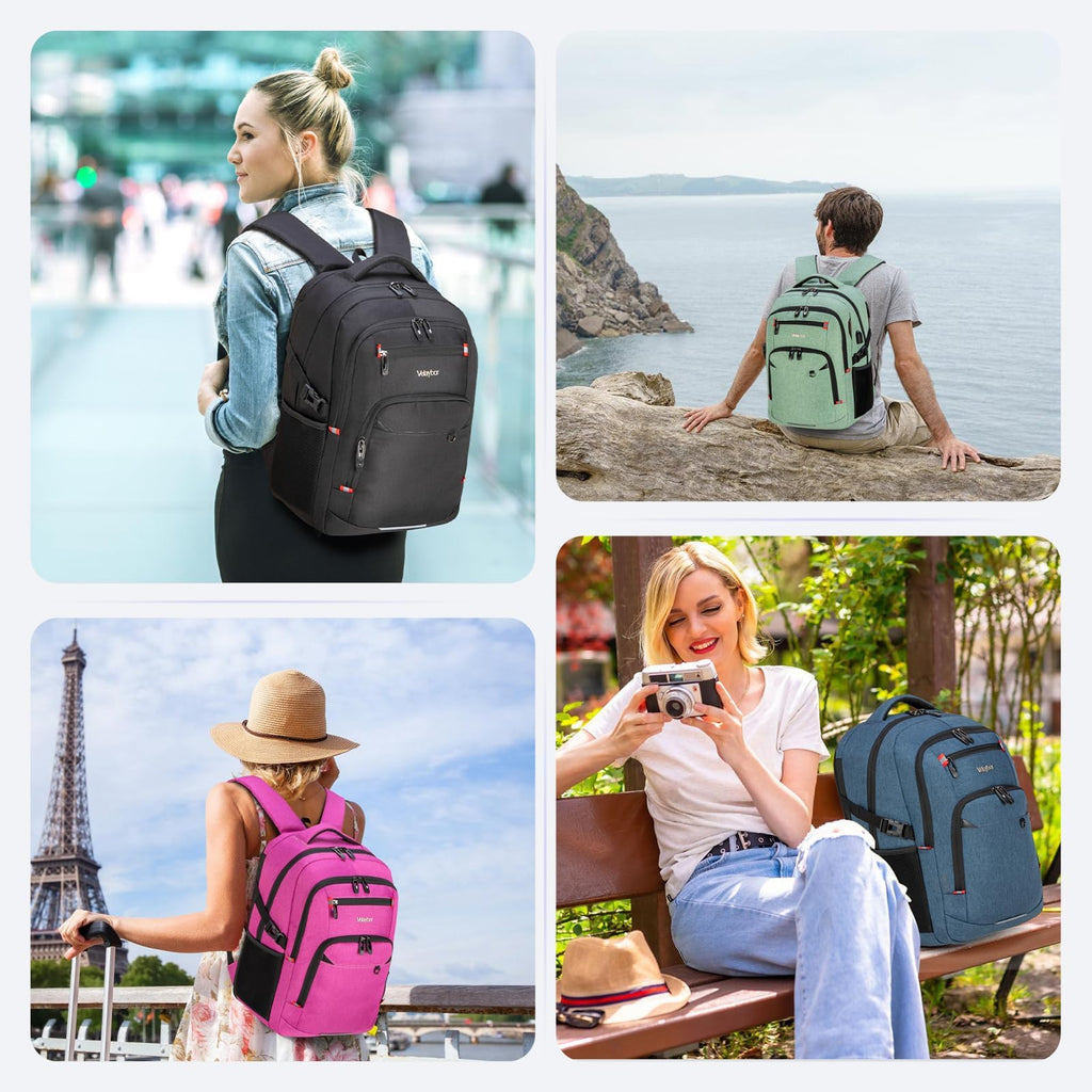 Velaybor 40L Expandable Laptop Backpack, Anti-thief Travel Backpack, Airline Approved Business Waterproof Carry on Luggage, Fits 15.6" Laptop for Men Women