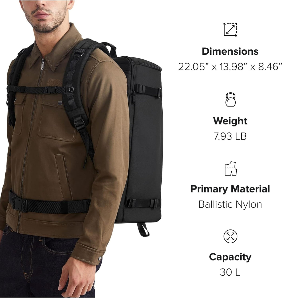 TUMI - Alpha Bravo Endurance Backpack - Large Travel Laptop Backpack - 22.0" X 14.0" X 8.5" - For 17" Laptop - Midnight Navy/Khaki