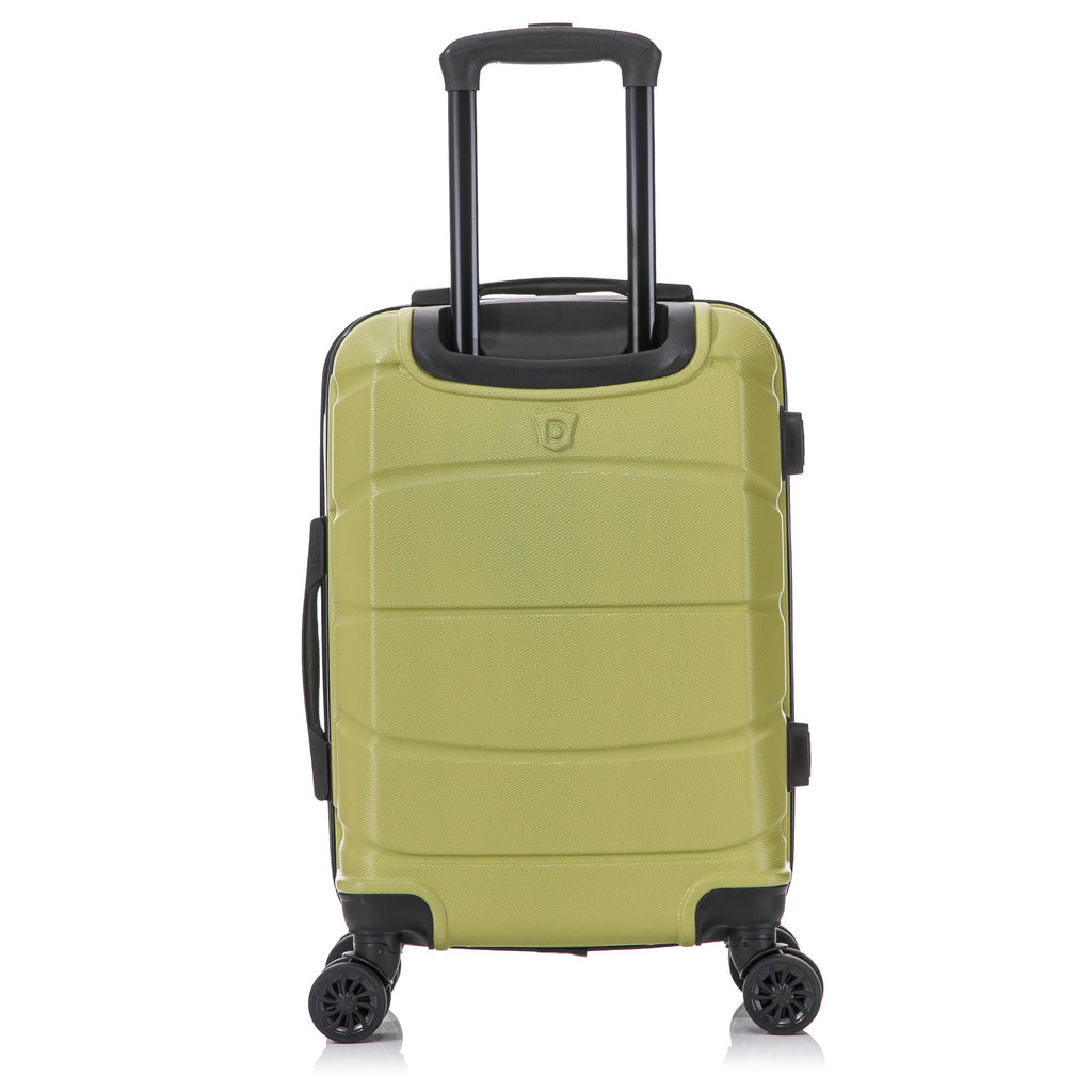 DUKAP SENSE Hardside Luggage with Spinner Wheels | 20 in Durable Lightweight Carry on Suitcase for Travel | Zipper Clouser Suit Case with Gel Handles and Trolley | Green