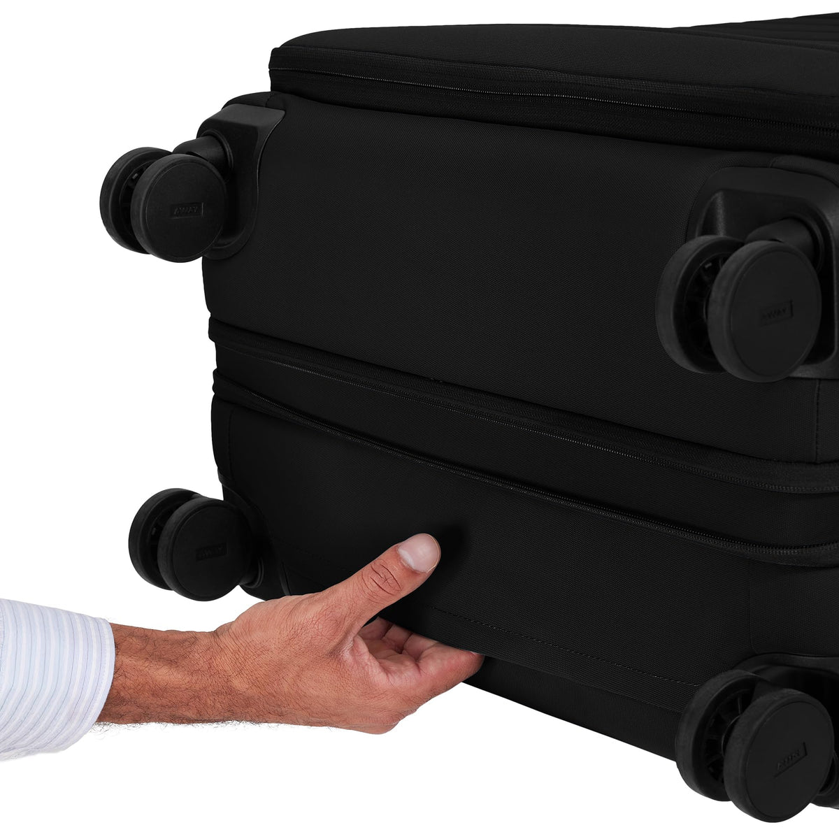 Away Softside Large Checked Suitcase, 29 Inch Expandable Luggage For Men & Women, Durable Nylon Exterior, TSA Approved Lock, Ideal For Trips 2+ Weeks, Jet Black