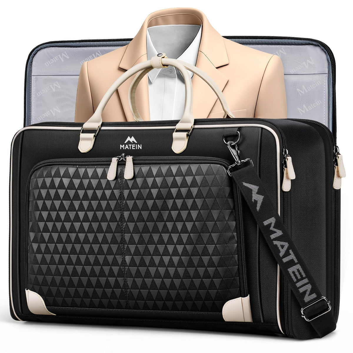 MATEIN Carry On Garment Bags for Airplanes, Women Travel Garment Bags for Dresses Up to 5 Suits with Aroma Pads, Convertible Hanging Clothes Suit Carrier with Shoe Compartment Fit 15.6" Laptop