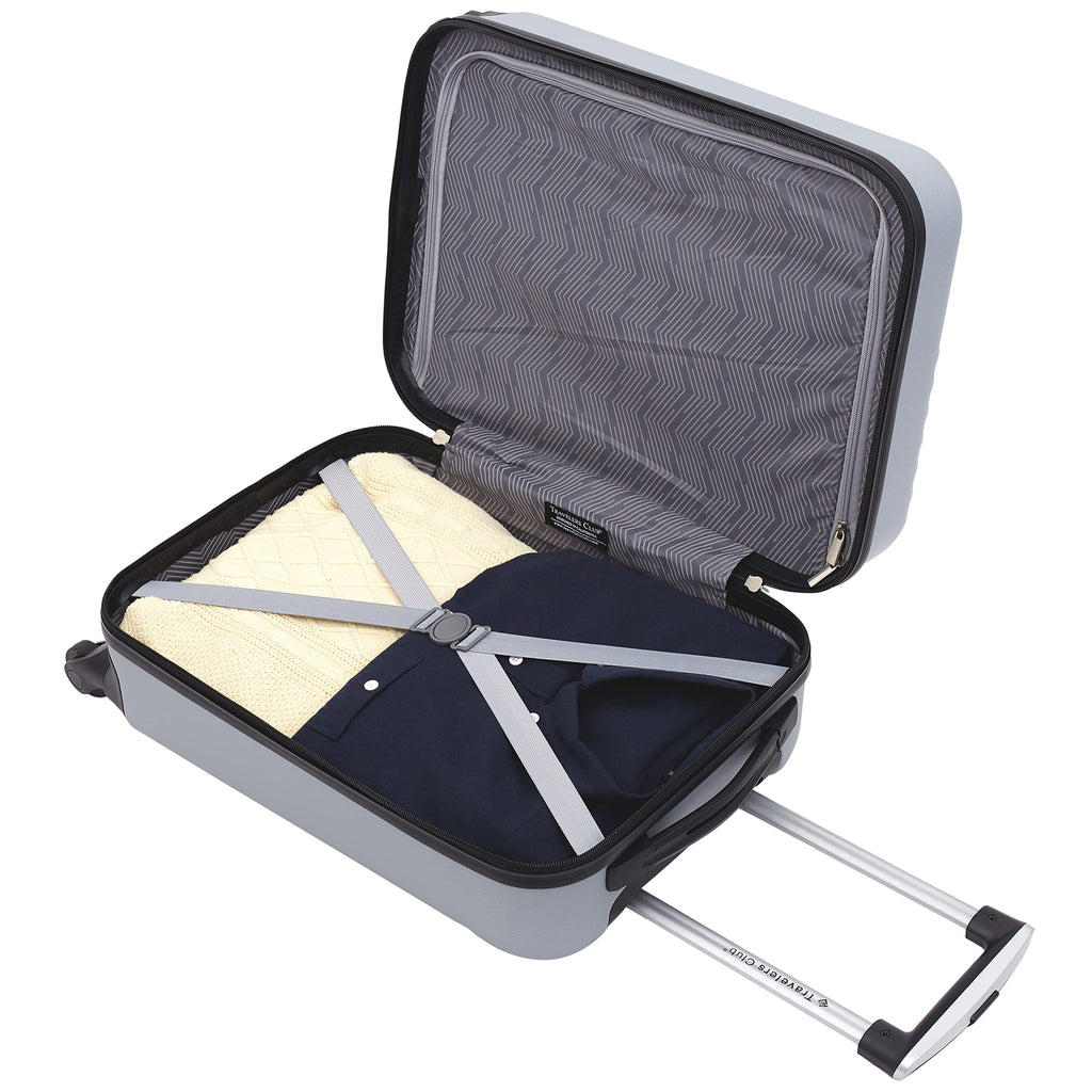 Travelers Club Cosmo Luggage, Silver-2 Piece Set (28"/20")