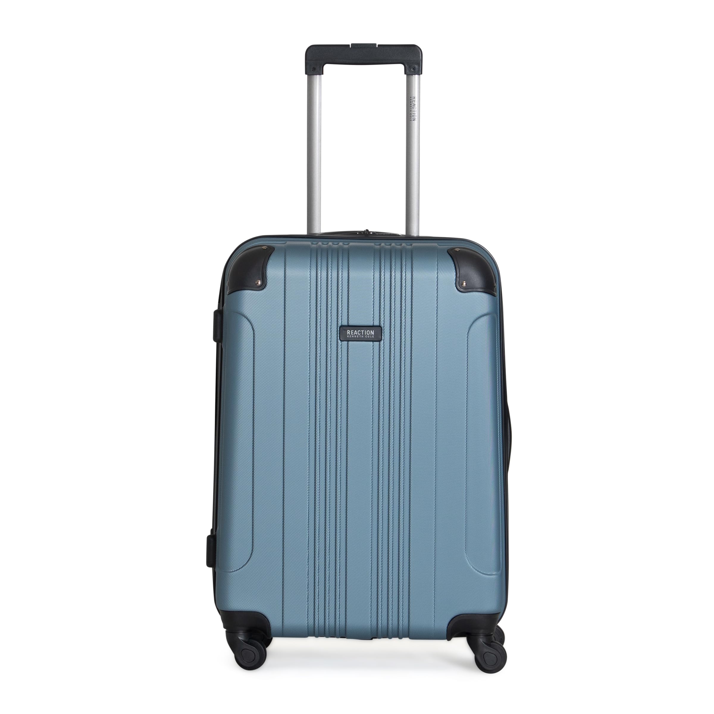 Kenneth Cole REACTION Out of Bounds Lightweight Hardshell 4-Wheel Spinner Luggage, Granite Blue, 24-Inch Checked